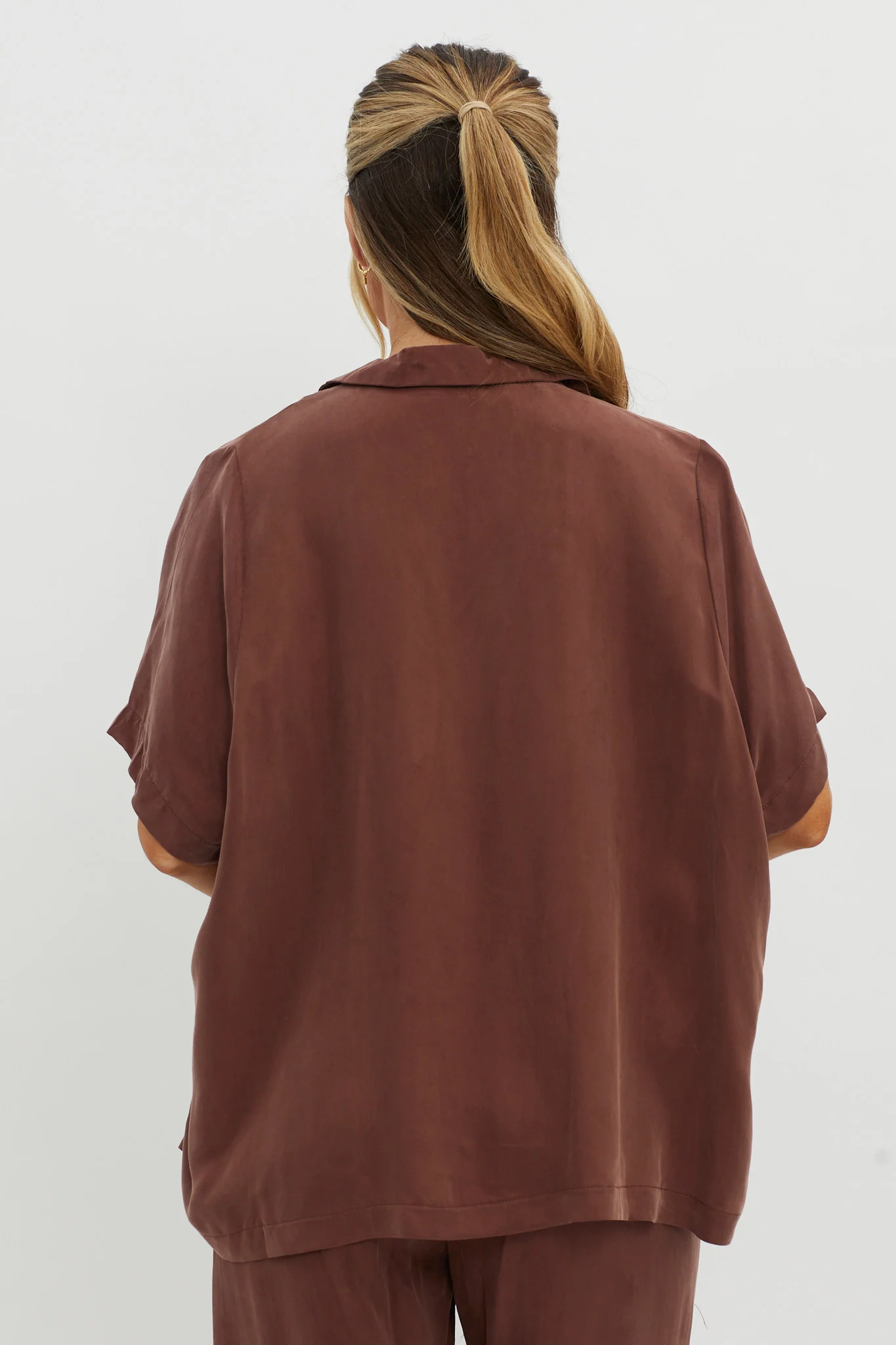 Tessa Button-Up Shirt Choco - Image 3