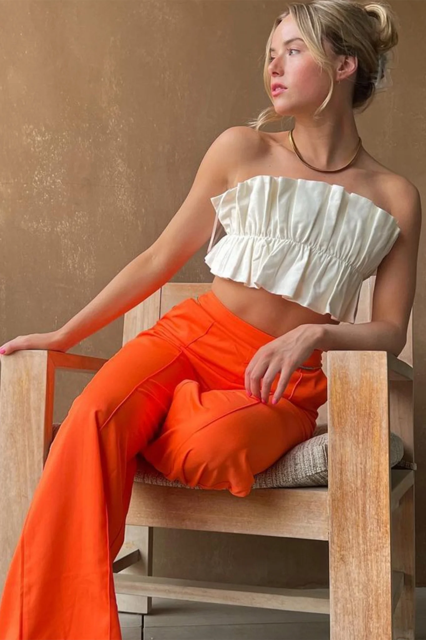 Thea Ruffle Crop Top White - Image 7