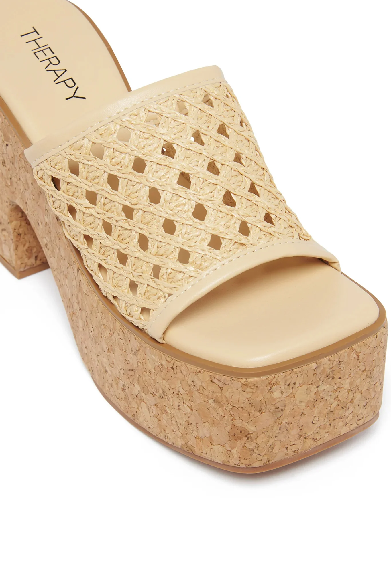 THERAPY Delirium Platform Heel Raffia Natural - Image 4