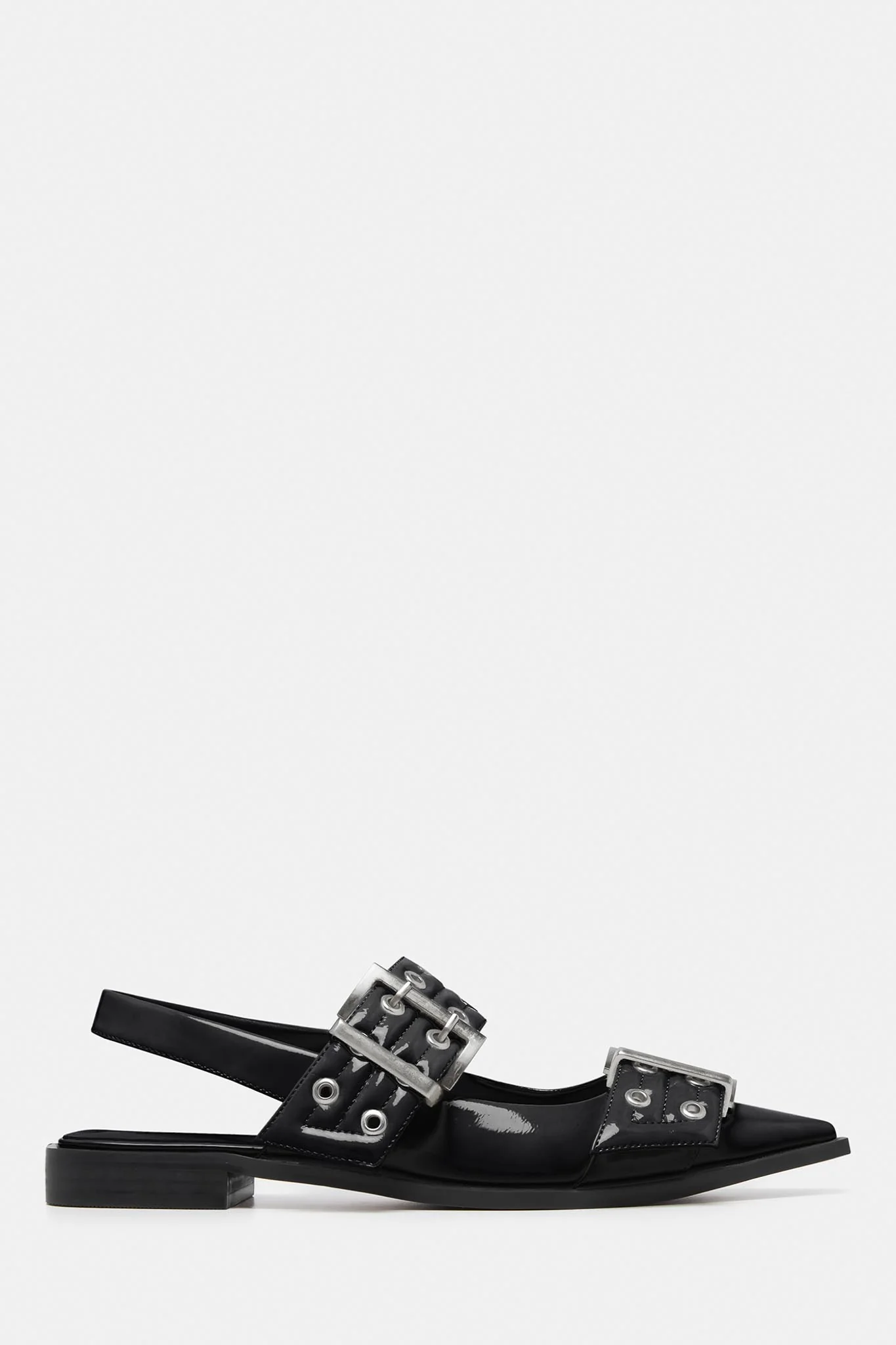 THERAPY Matilda Pointed Flat Black Patent - Image 2