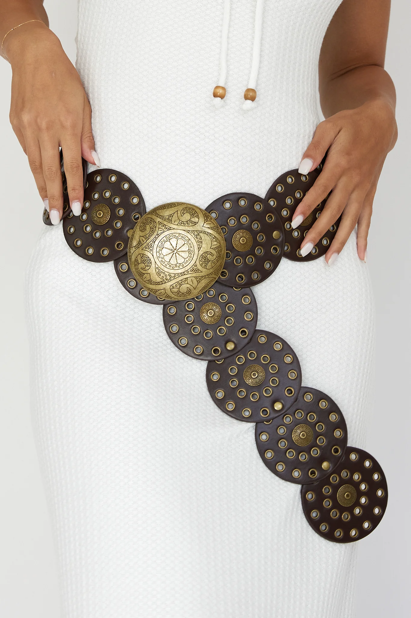 Tina Western Circle Belt Brass Brown - Image 4
