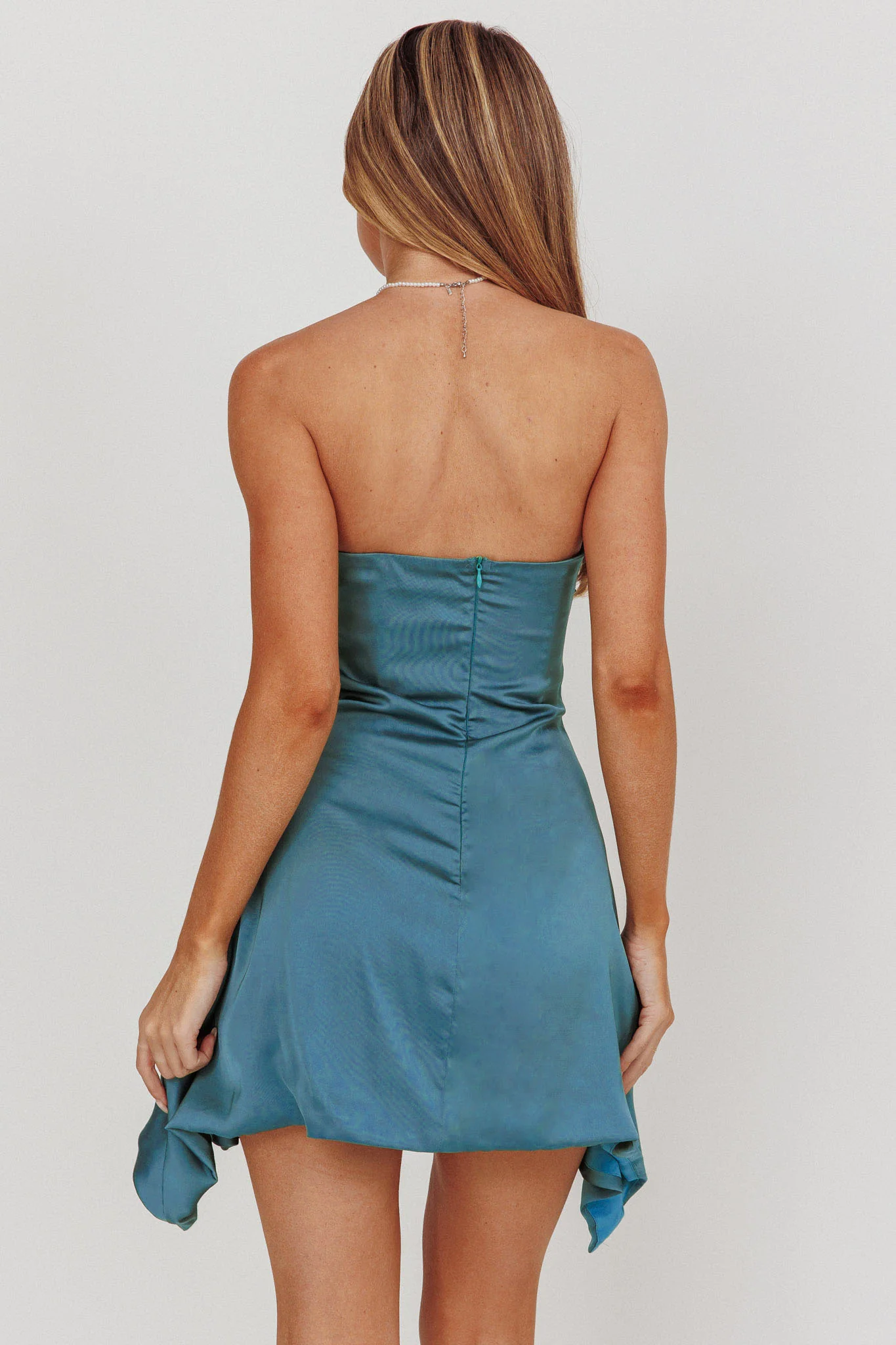 Toni Strapless Mini Dress Blue - Image 2