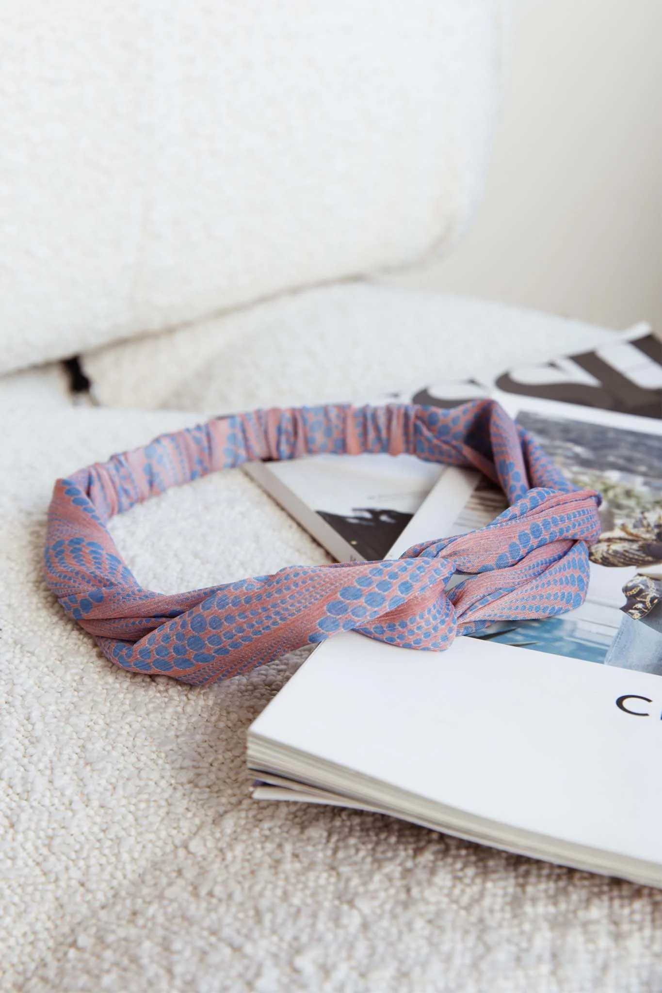 Top Knot Headband Spot Print Pink - Image 2