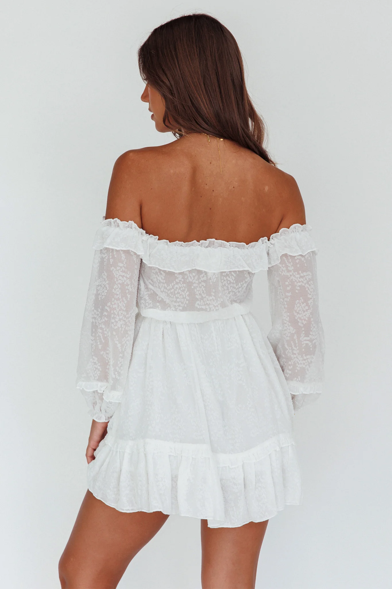 Tracee Bardot Lace Mini Dress White - Image 2