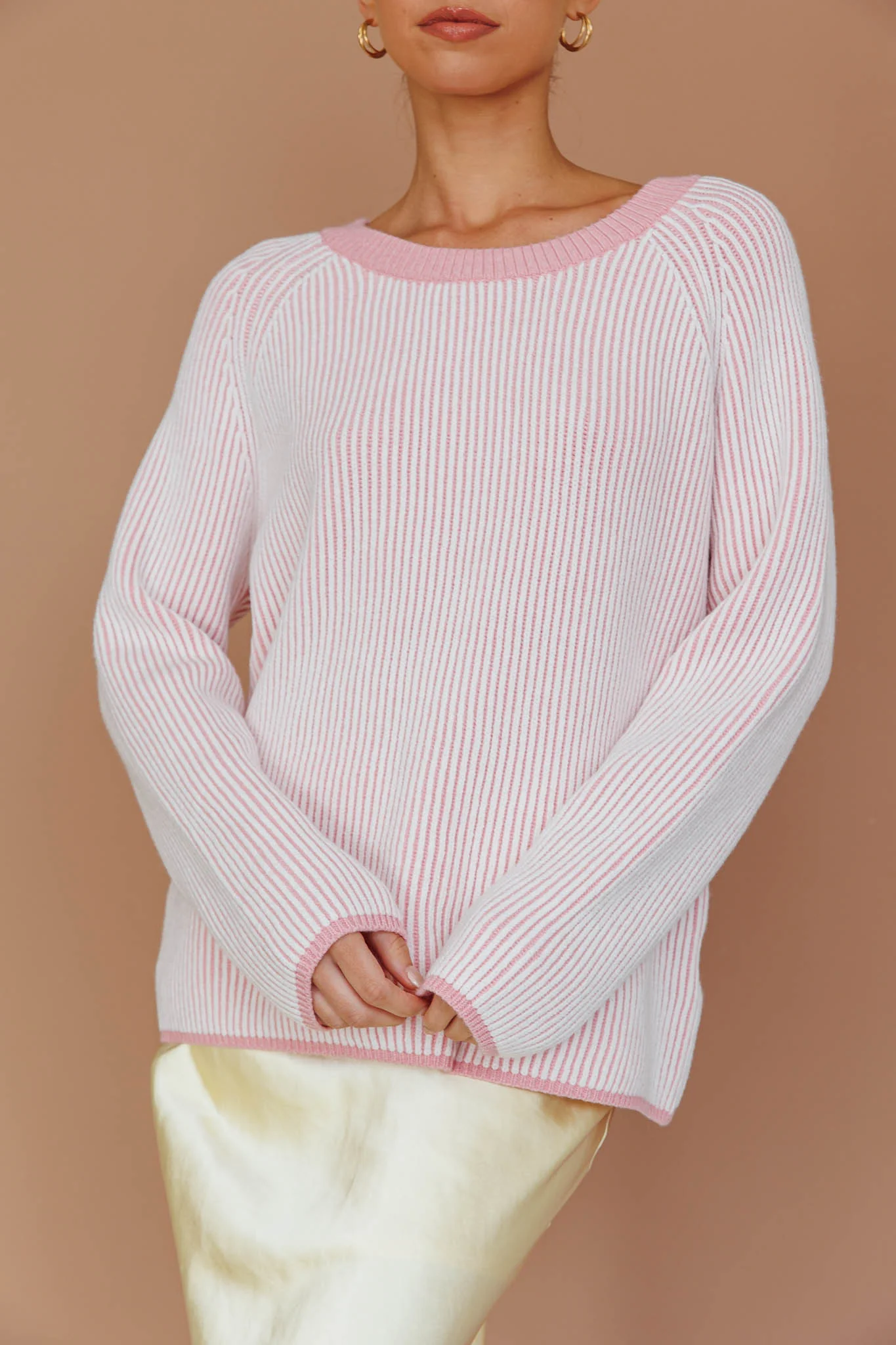 Trafalgur Ribbed Knit Sweater Pink - Image 4