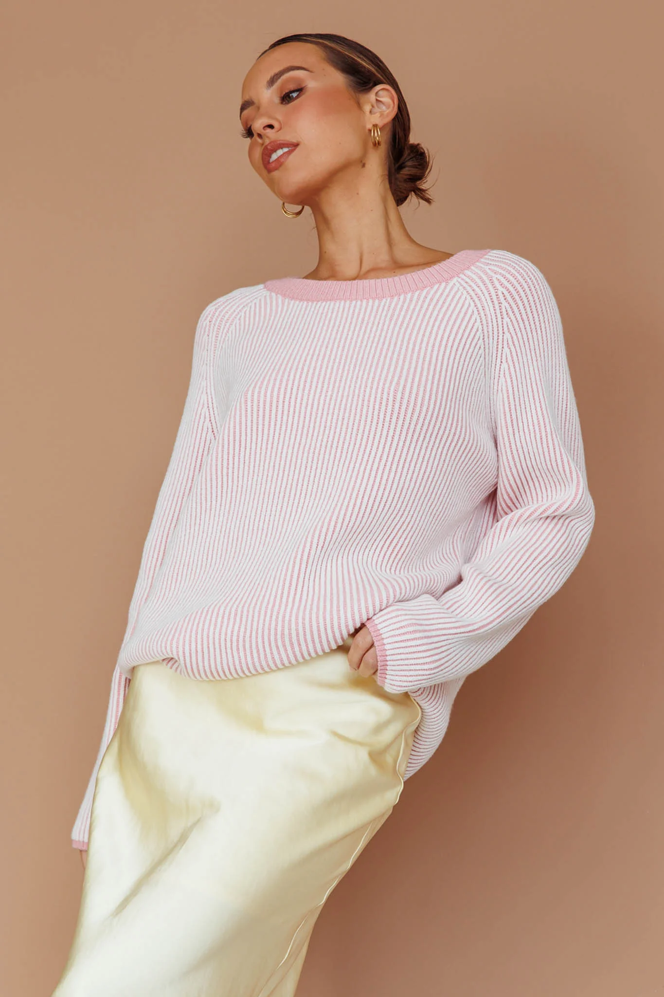 Trafalgur Ribbed Knit Sweater Pink - Image 5