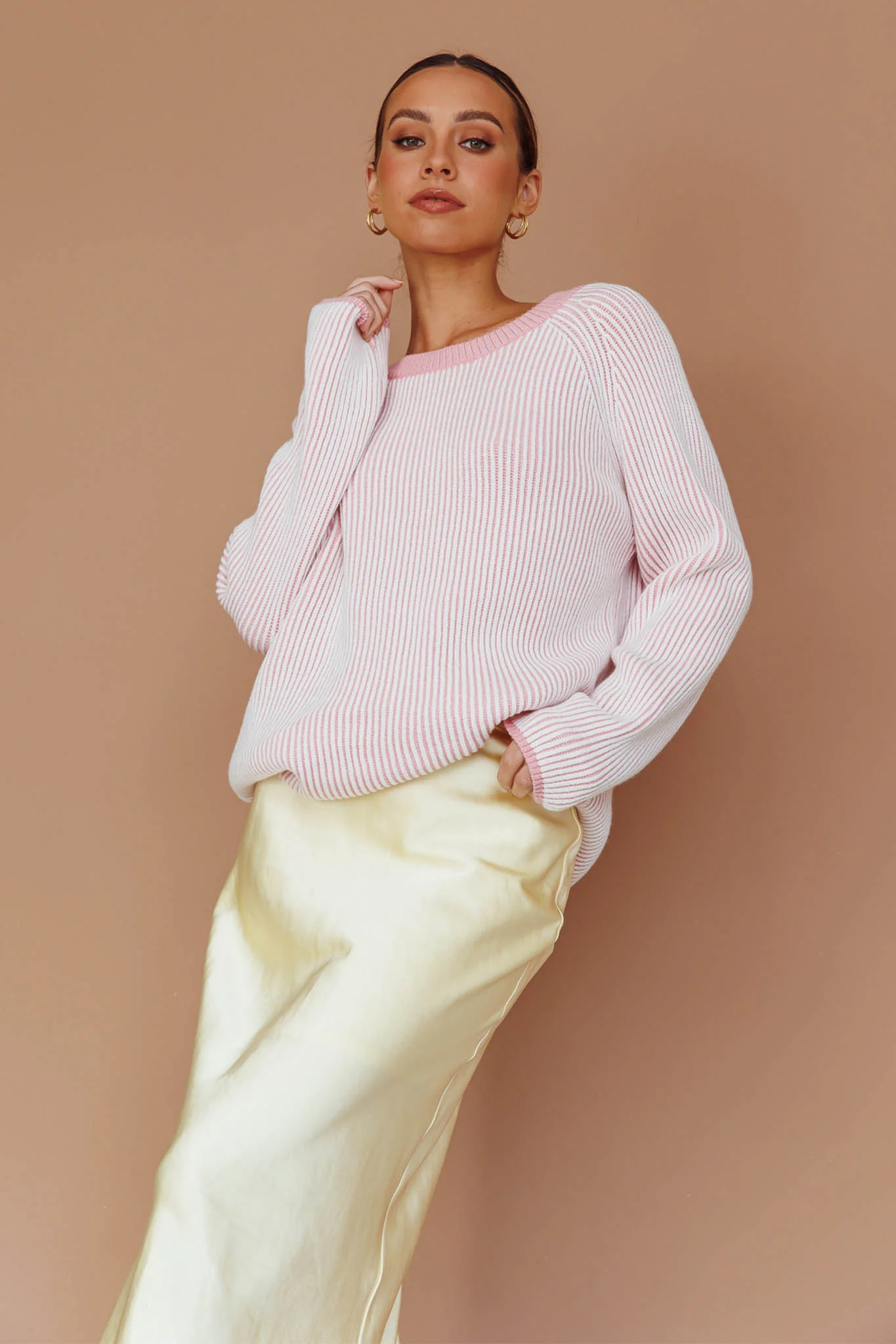 Trafalgur Ribbed Knit Sweater Pink - Image 8
