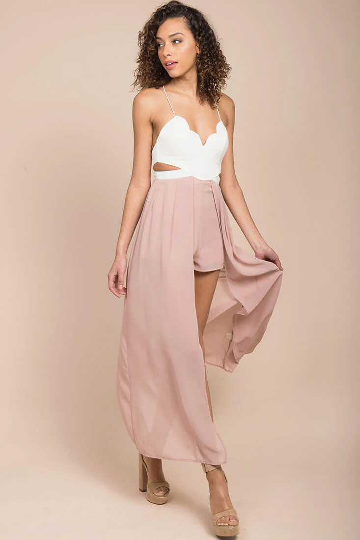 Trista cutout Maxi Romper White - Image 2