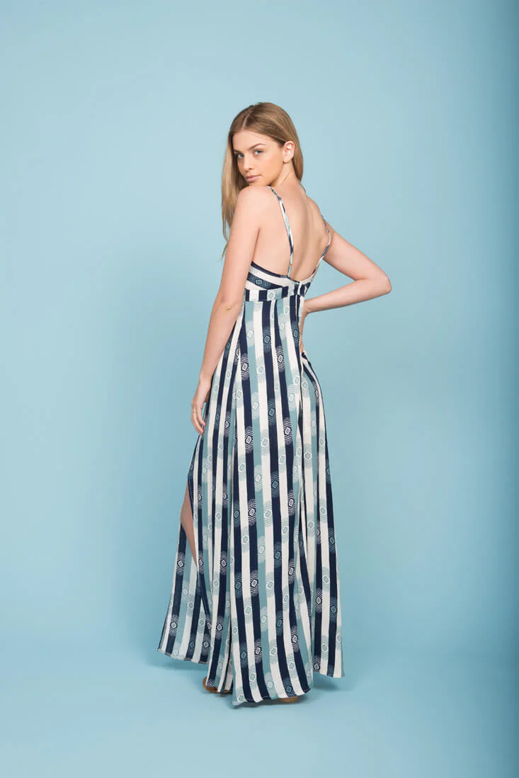 Tristan Pocket Maxi Dress Navy - Image 3