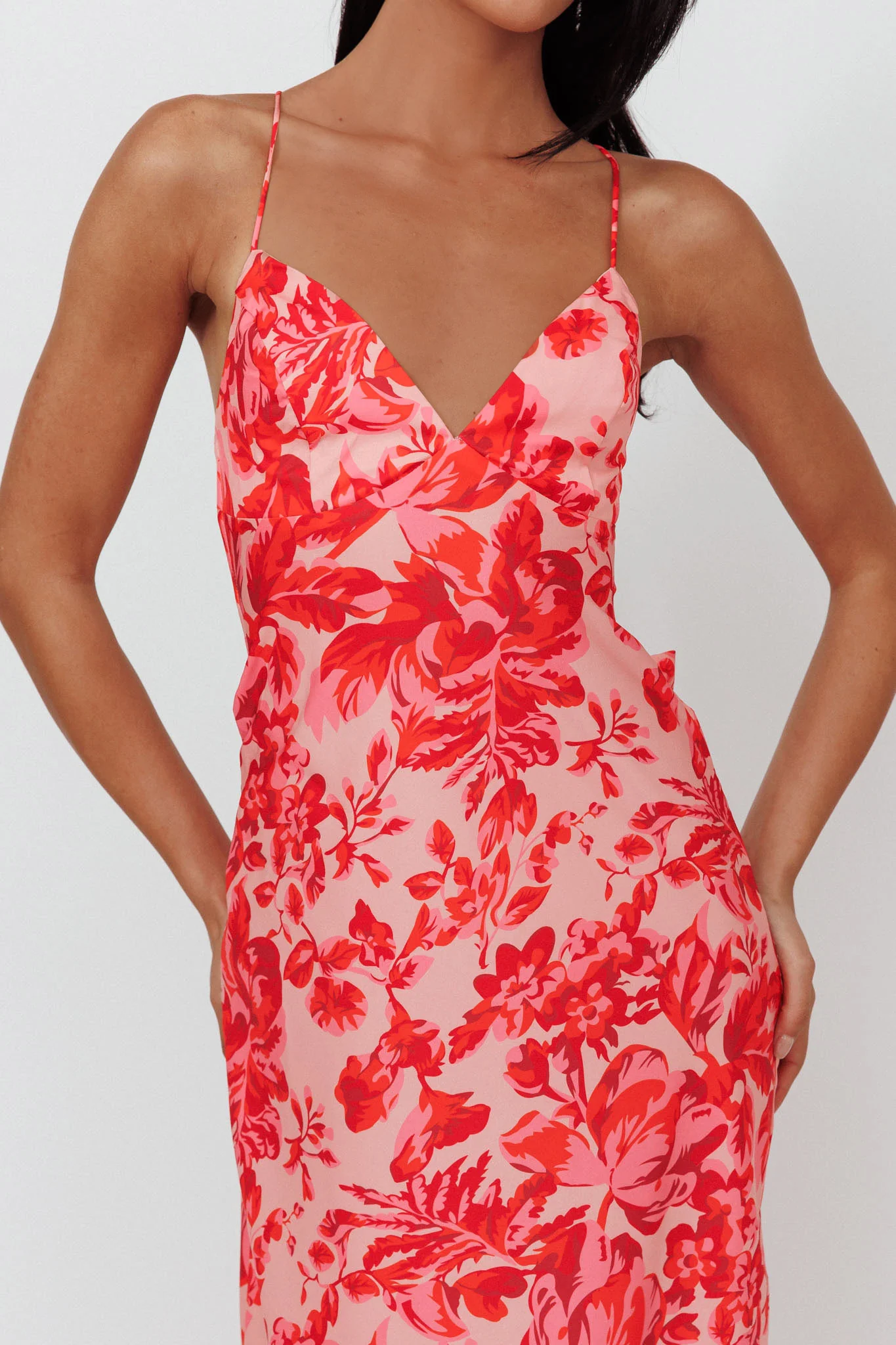 True Divine Strappy Back Maxi Dress Floral Fire - Image 4