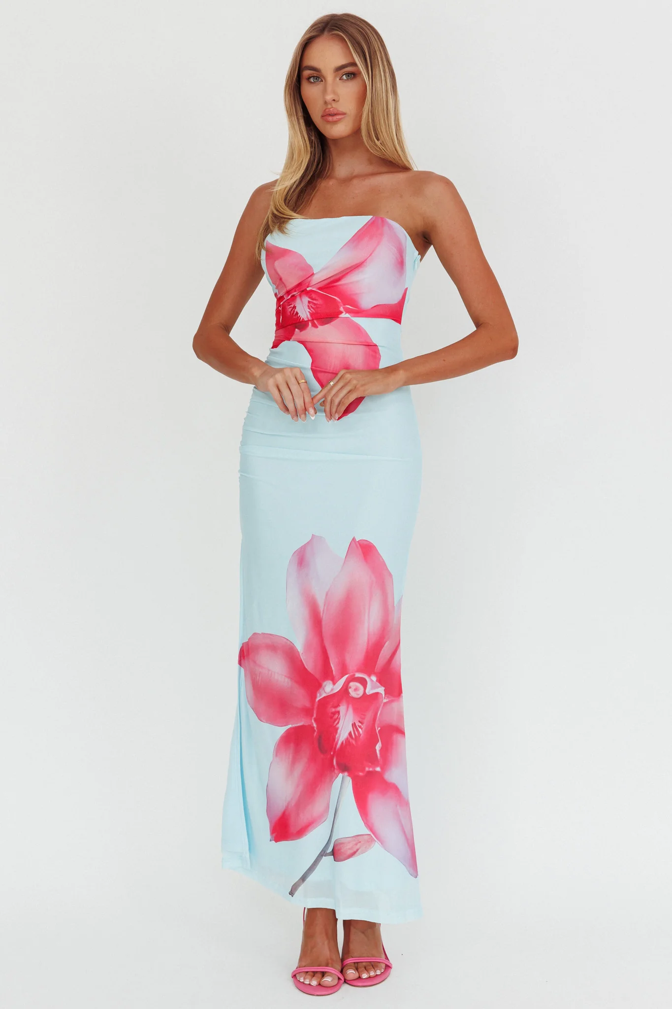Truth Be Told Strapless Maxi Dress Blue - Image 6