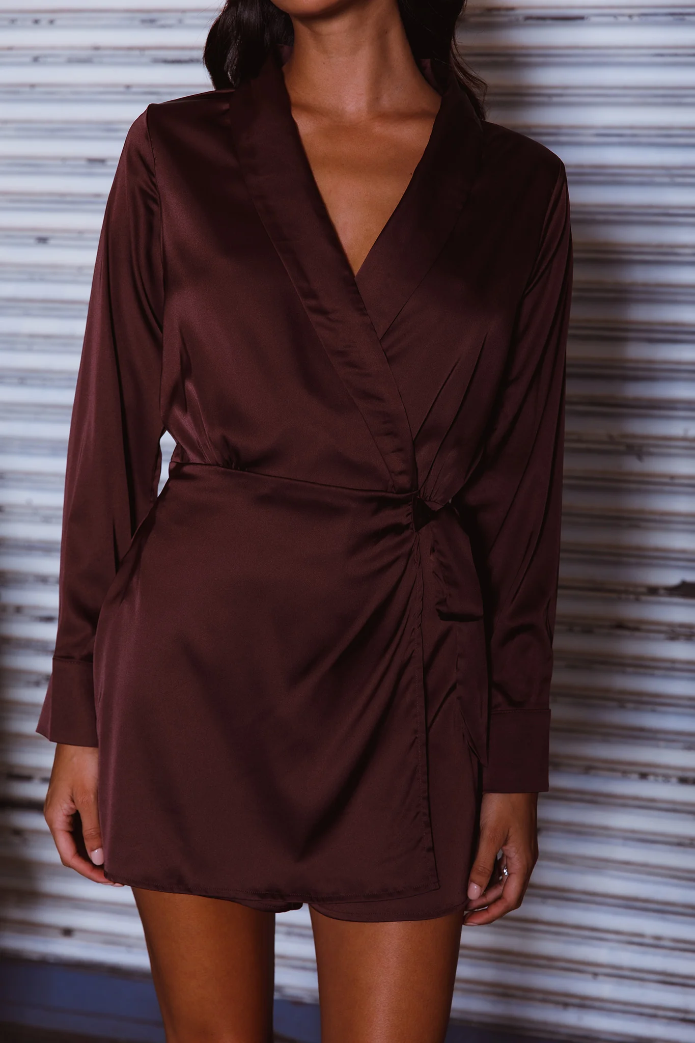 Turning Heads Side Tie Romper Russet - Image 4