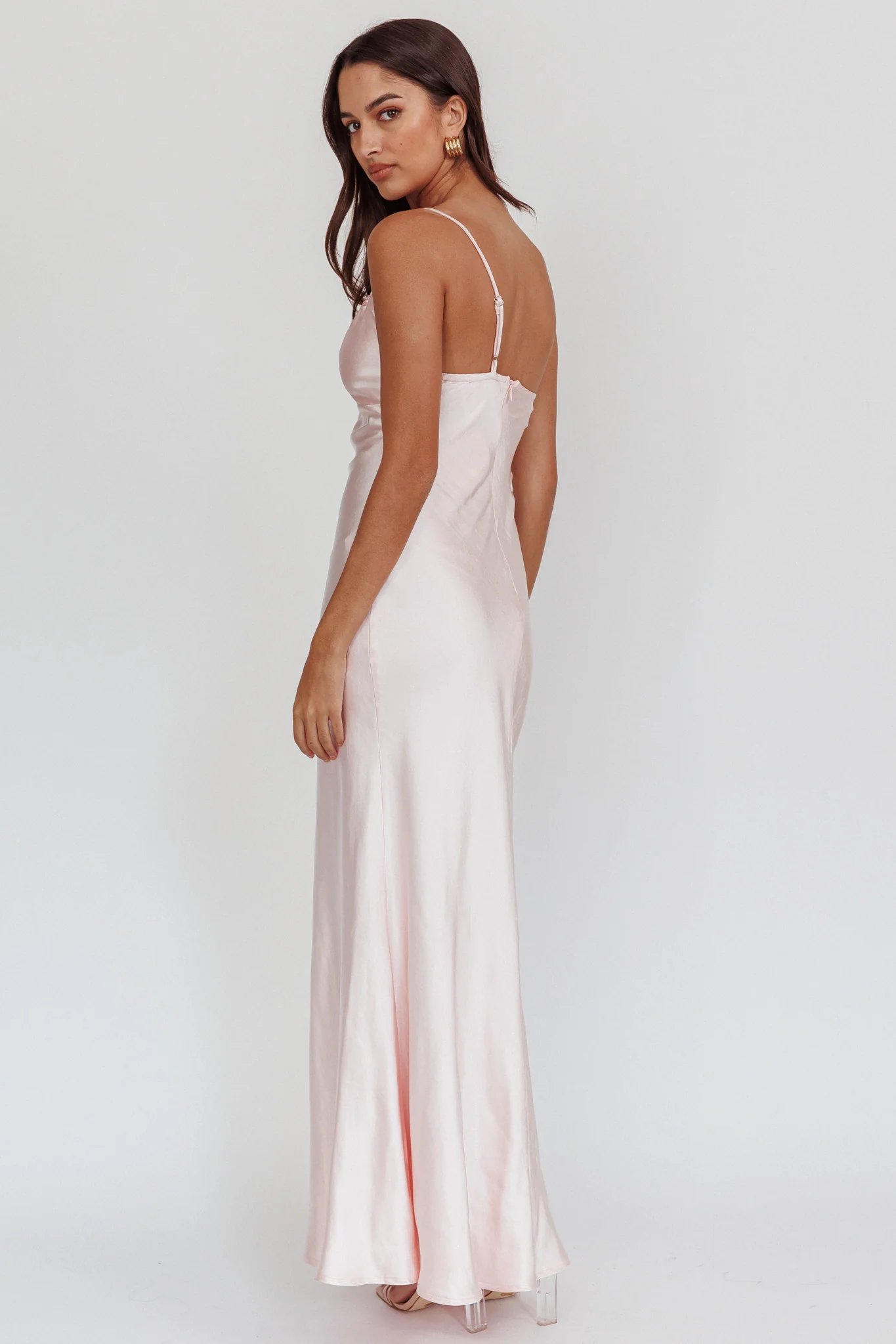 Twilight Tango One-Shoulder Maxi Dress Blush - Image 3