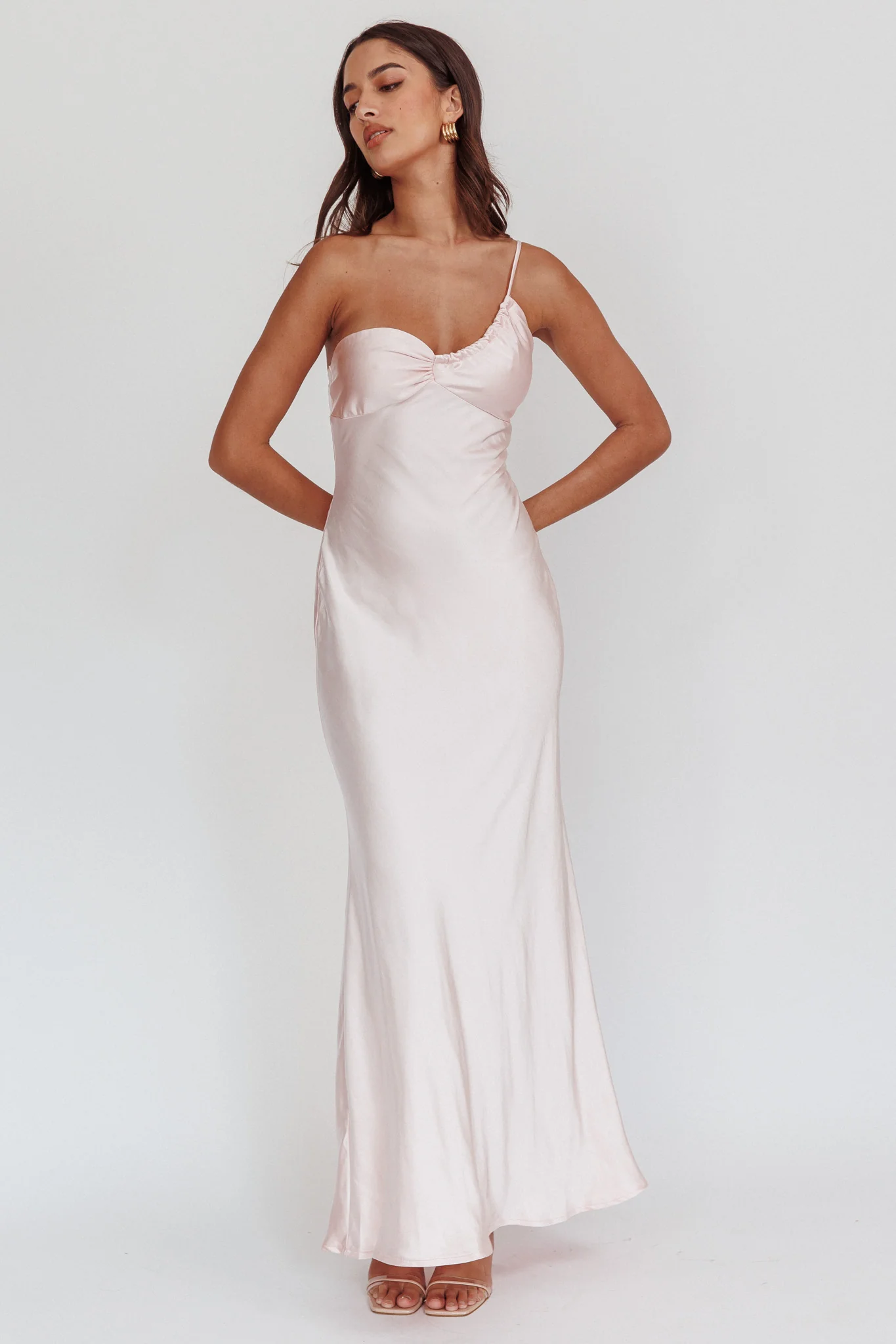 Twilight Tango One-Shoulder Maxi Dress Blush - Image 6
