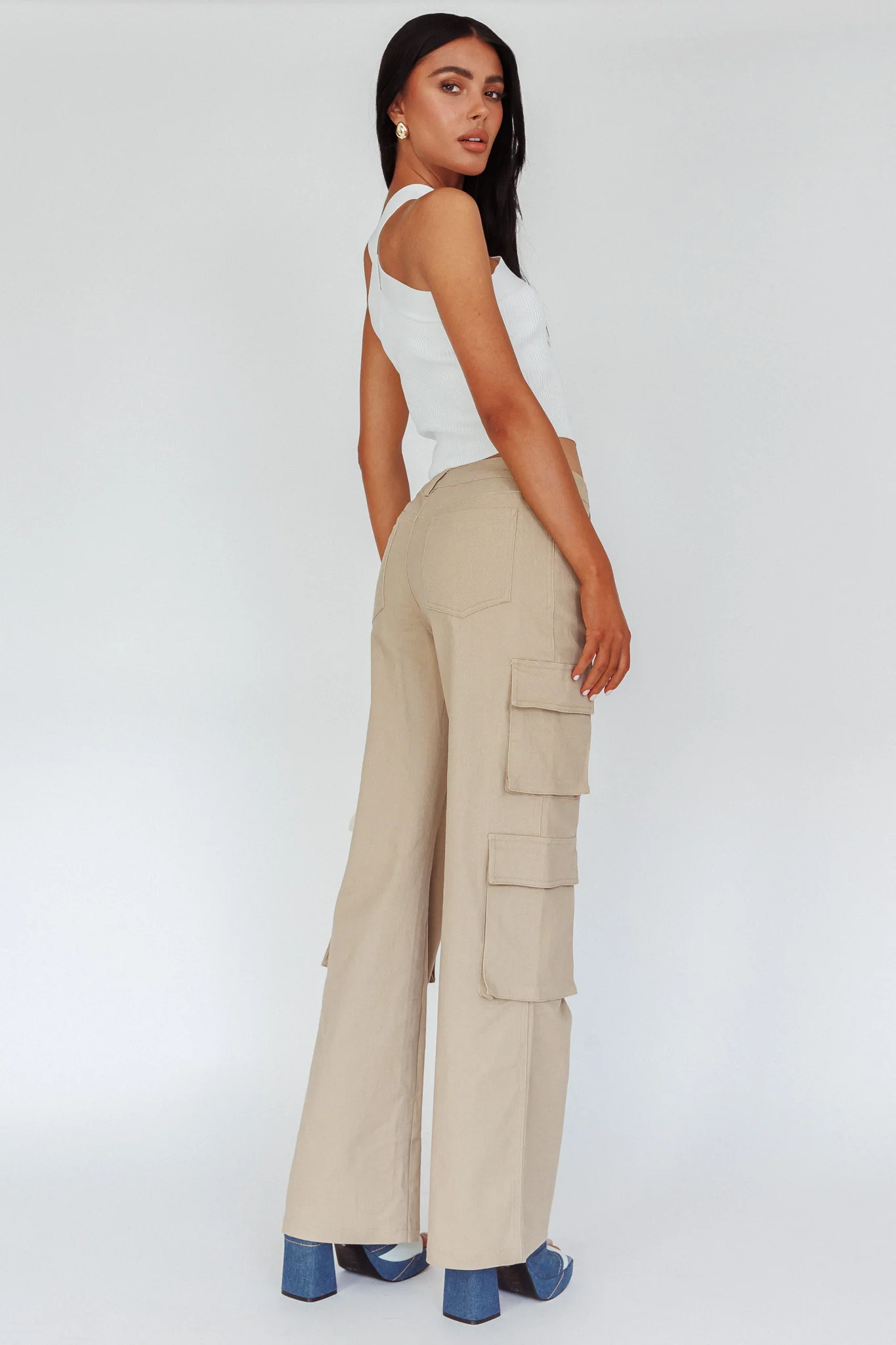 Ulterior Motive Pocket Cargo Pants Taupe - Image 3