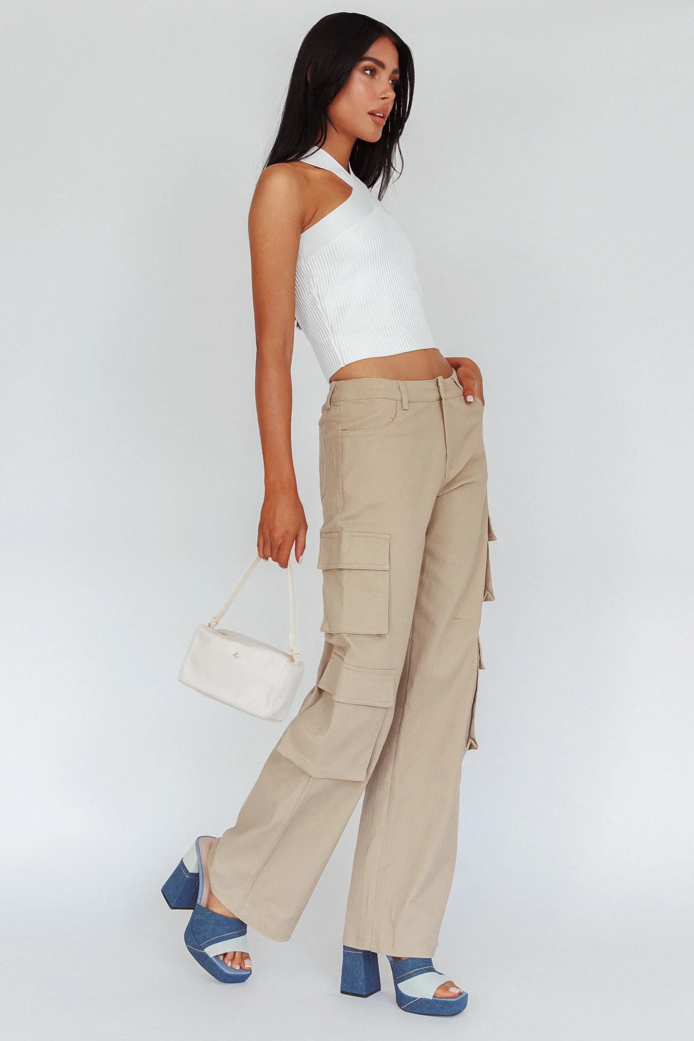 Ulterior Motive Pocket Cargo Pants Taupe - Image 4