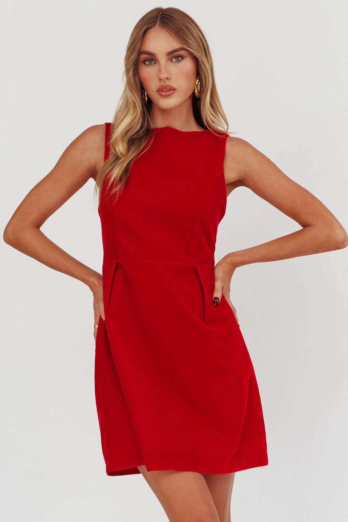Unrequited Bow Back Mini Dress Red/Pink - Image 5