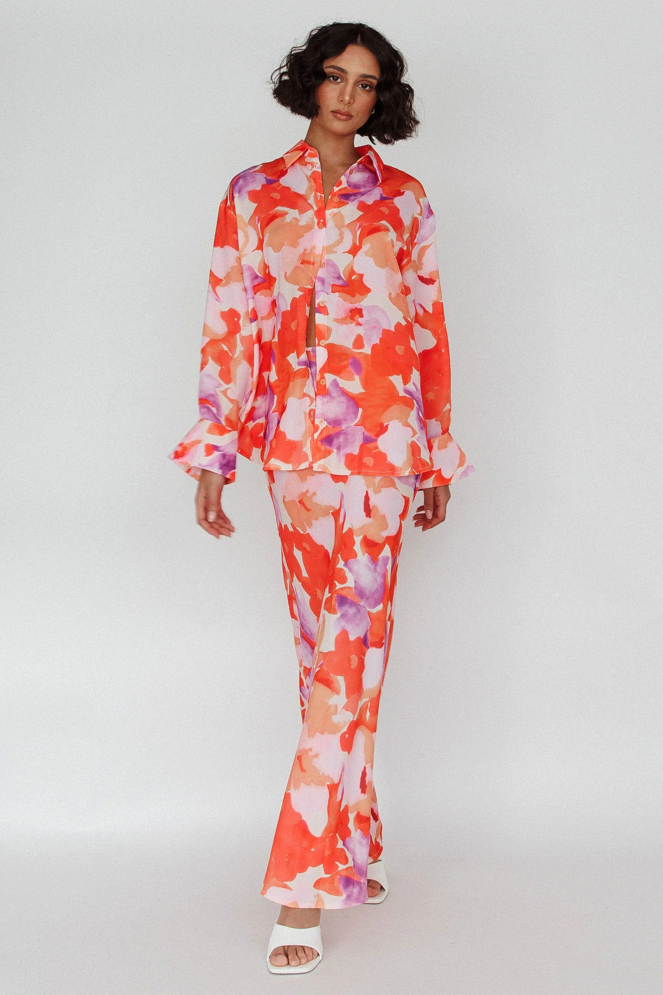 Vacation Midi Skirt Floral Orange/Purple - Image 4