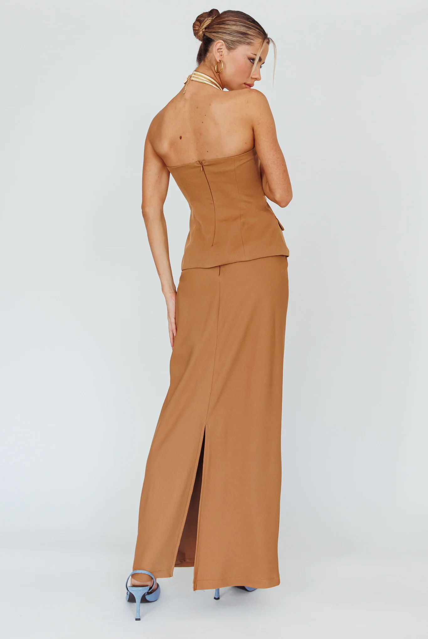 Valencia Flare Midi Skirt Mocha - Image 3