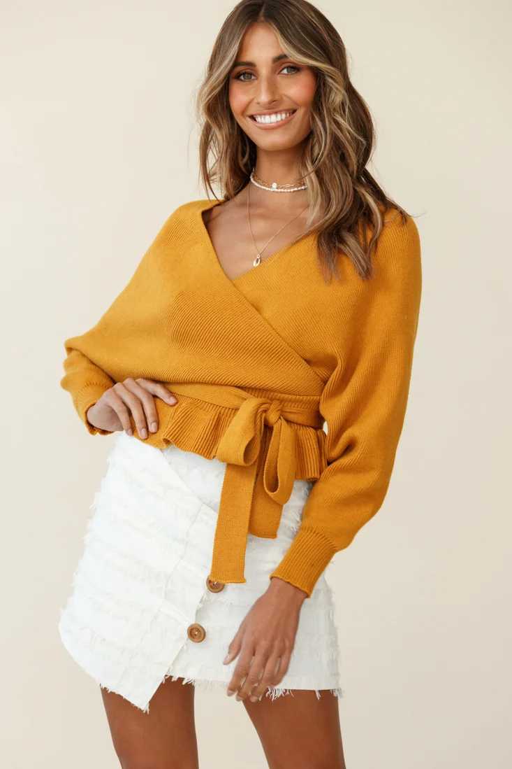Venetian Faux Placket Frayed Wrap Mini Skirt White - Image 3