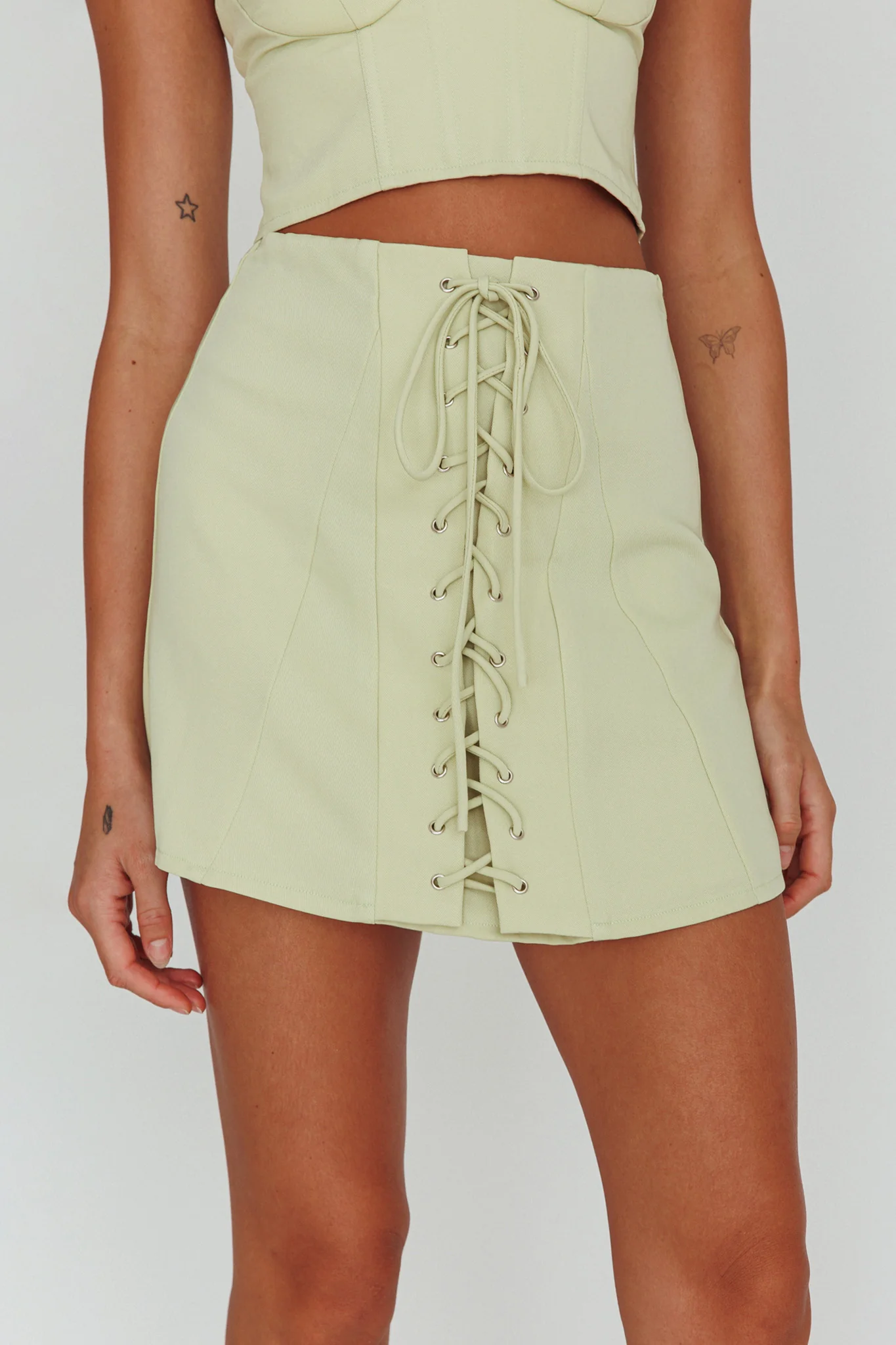Ventura Bustier Crop Top Suit Mint - Image 4
