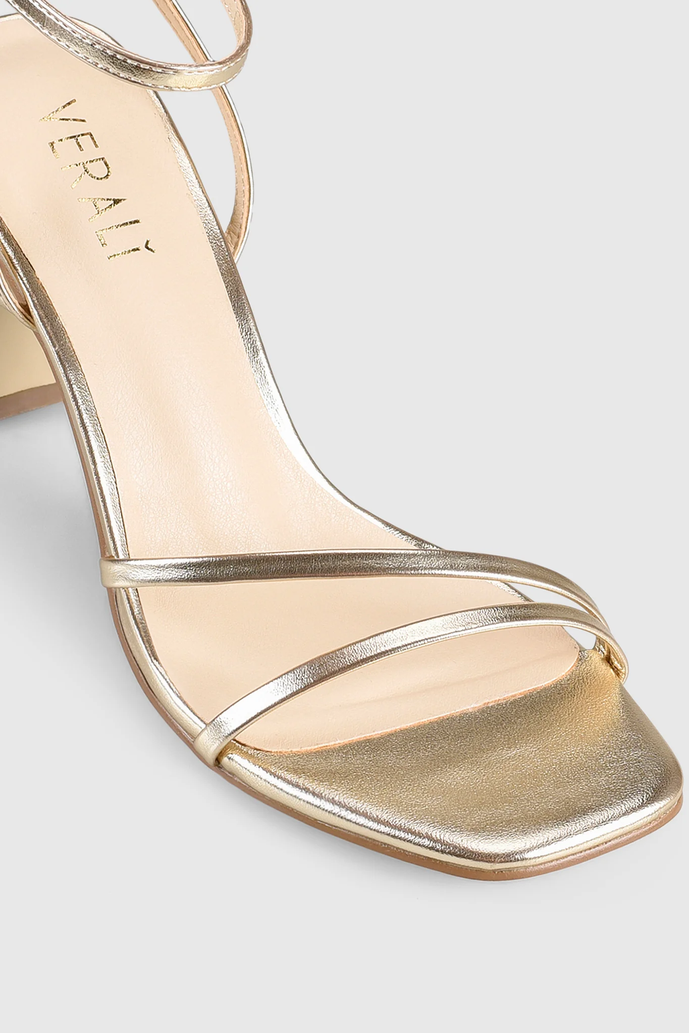 VERALi Kimmy Slim Strappy Heels Champagne Metallic - Image 3