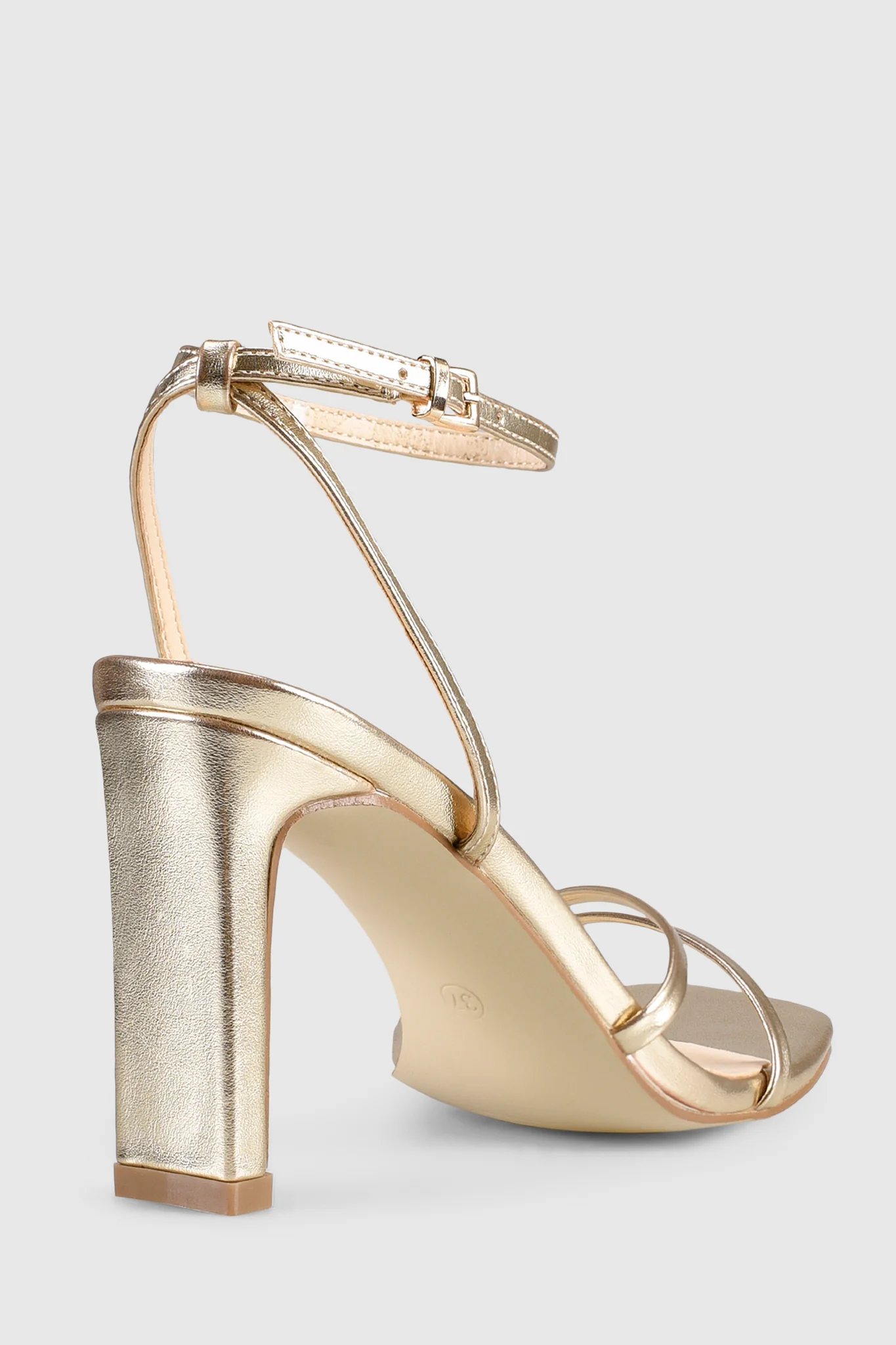 VERALi Kimmy Slim Strappy Heels Champagne Metallic - Image 4