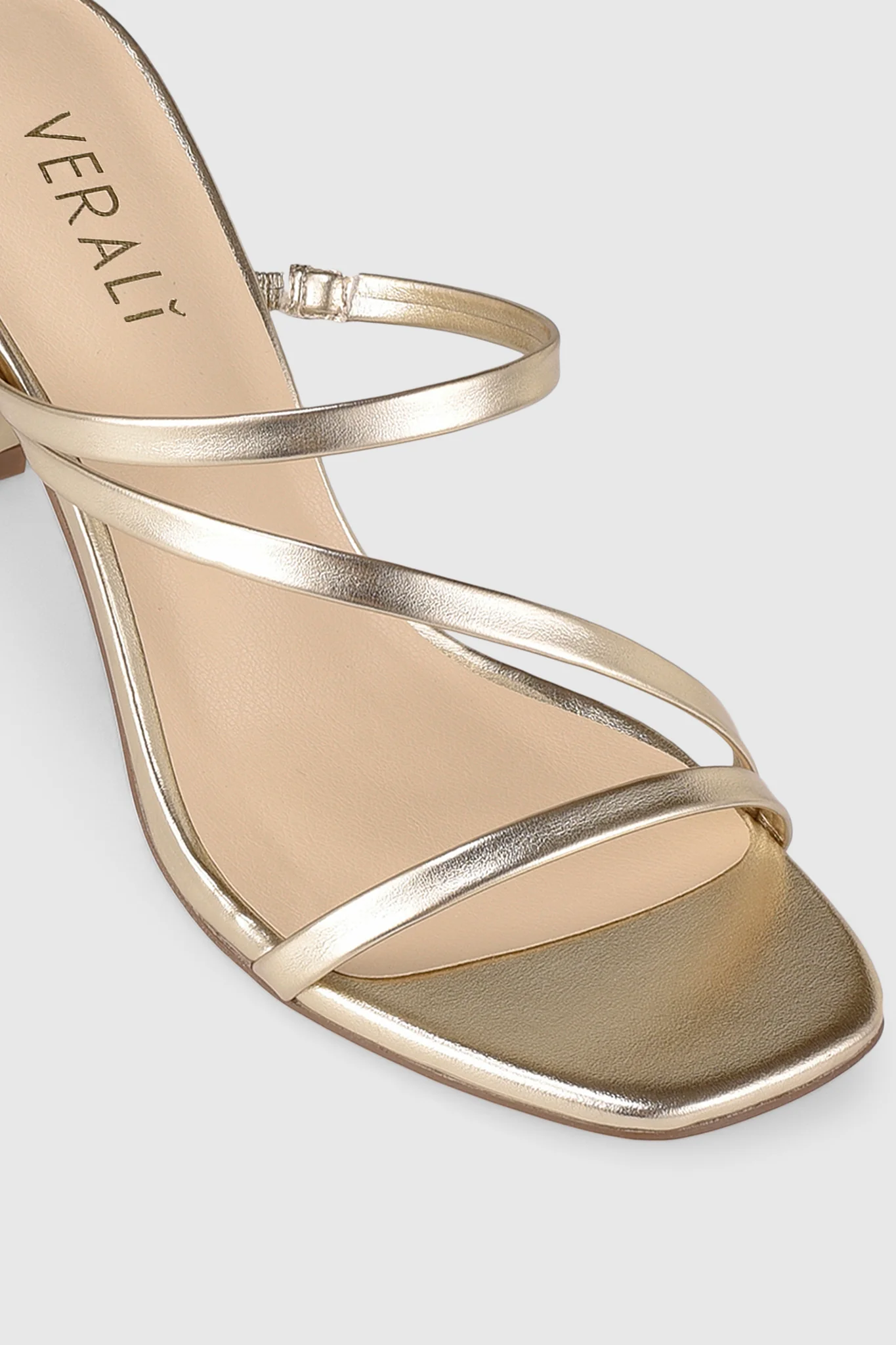 VERALi Kipper Block Heel Mules Champagne Smooth - Image 3