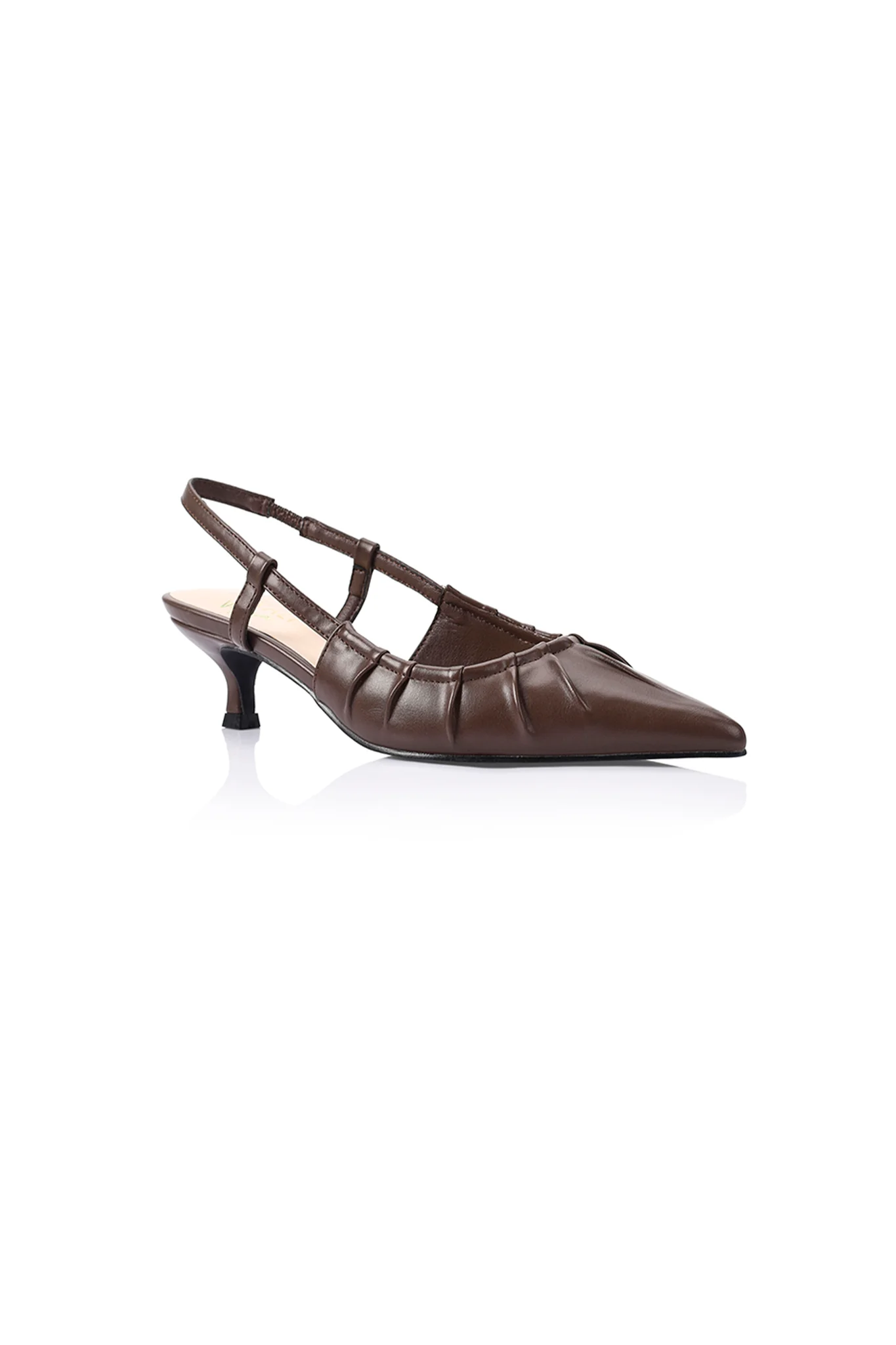 VERALI Lucius Slingback Kitten Heels Chocolate - Image 3