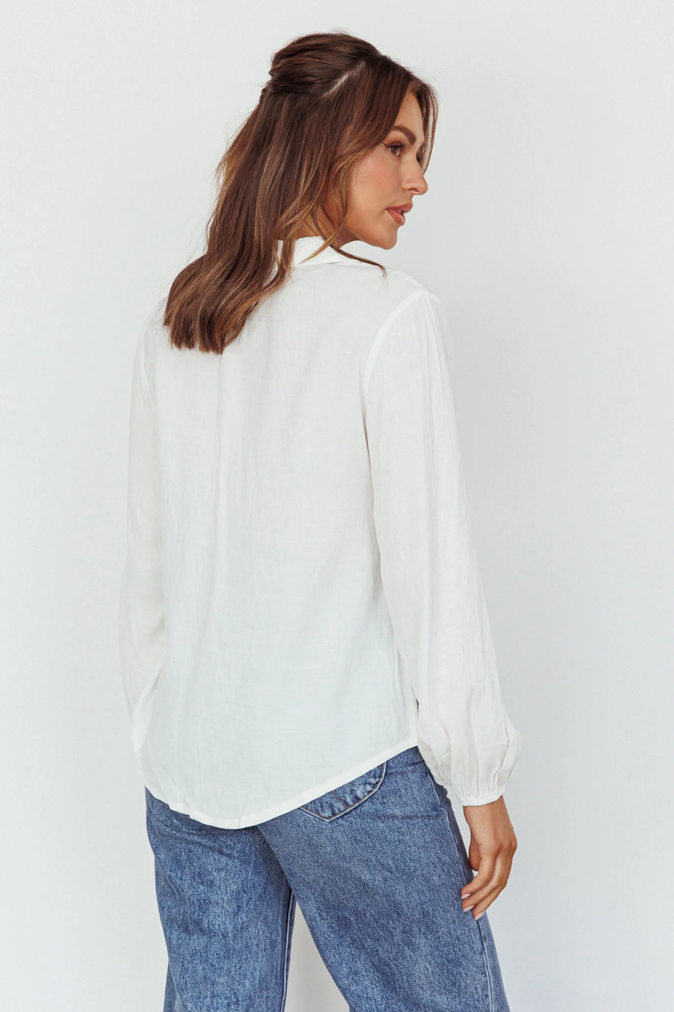 Villa Oasis Long Sleeve Button Shirt White - Image 2