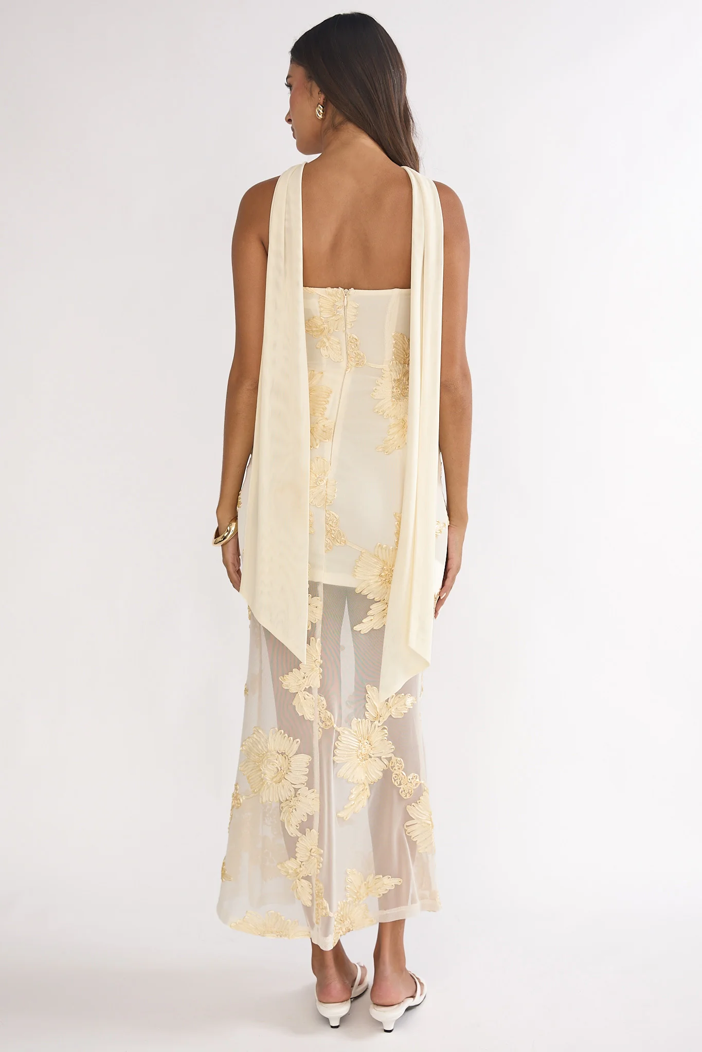 Vivia Strapless Embellished Maxi Dress Yellow - Image 2
