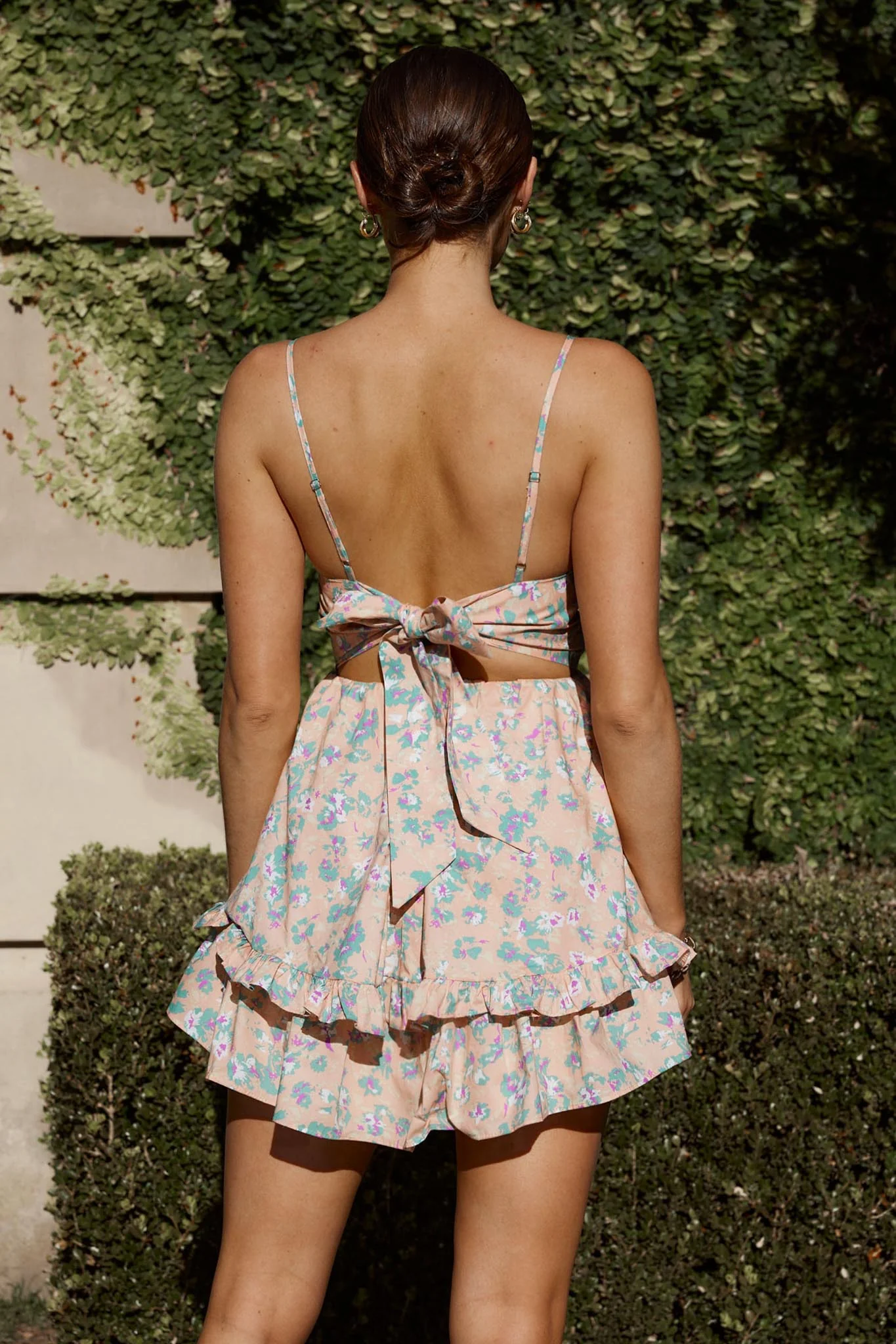 Walk The Talk Drawstring Bust Romper Floral Blush - Image 8
