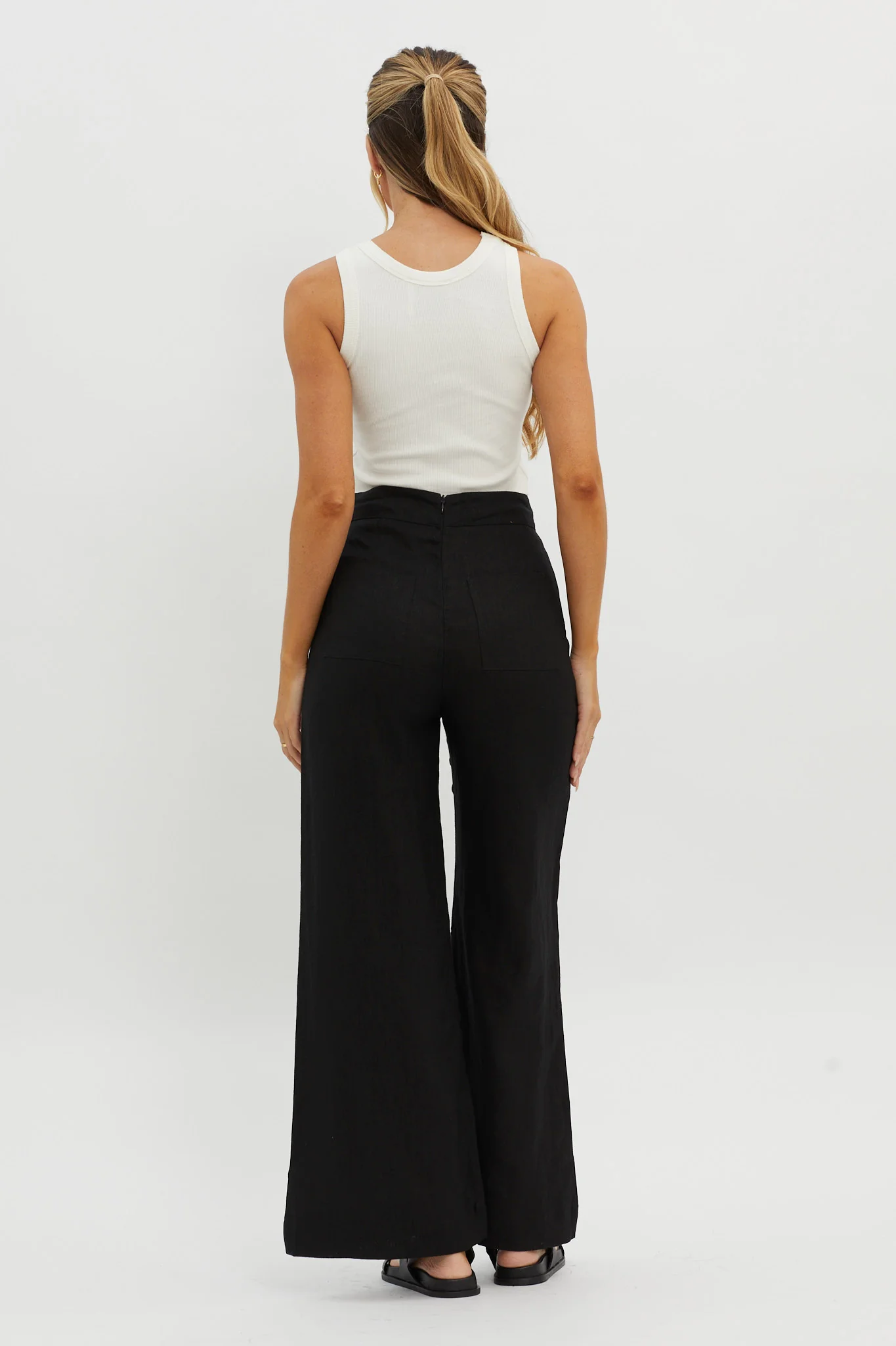 Wanda Wide Leg Pants Black - Image 3