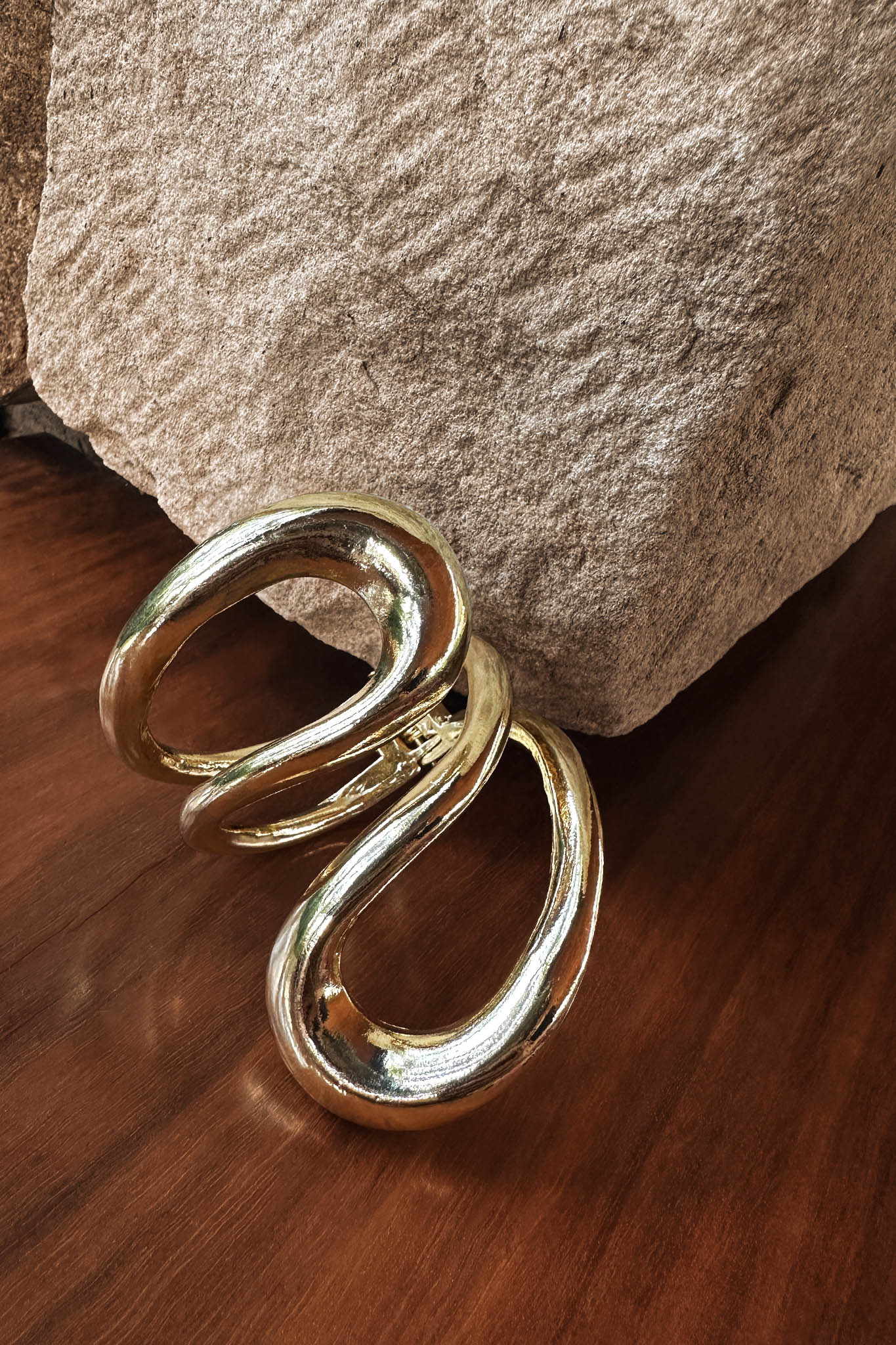 Wanderers Hinged Cuff Bracelet Gold - Image 2