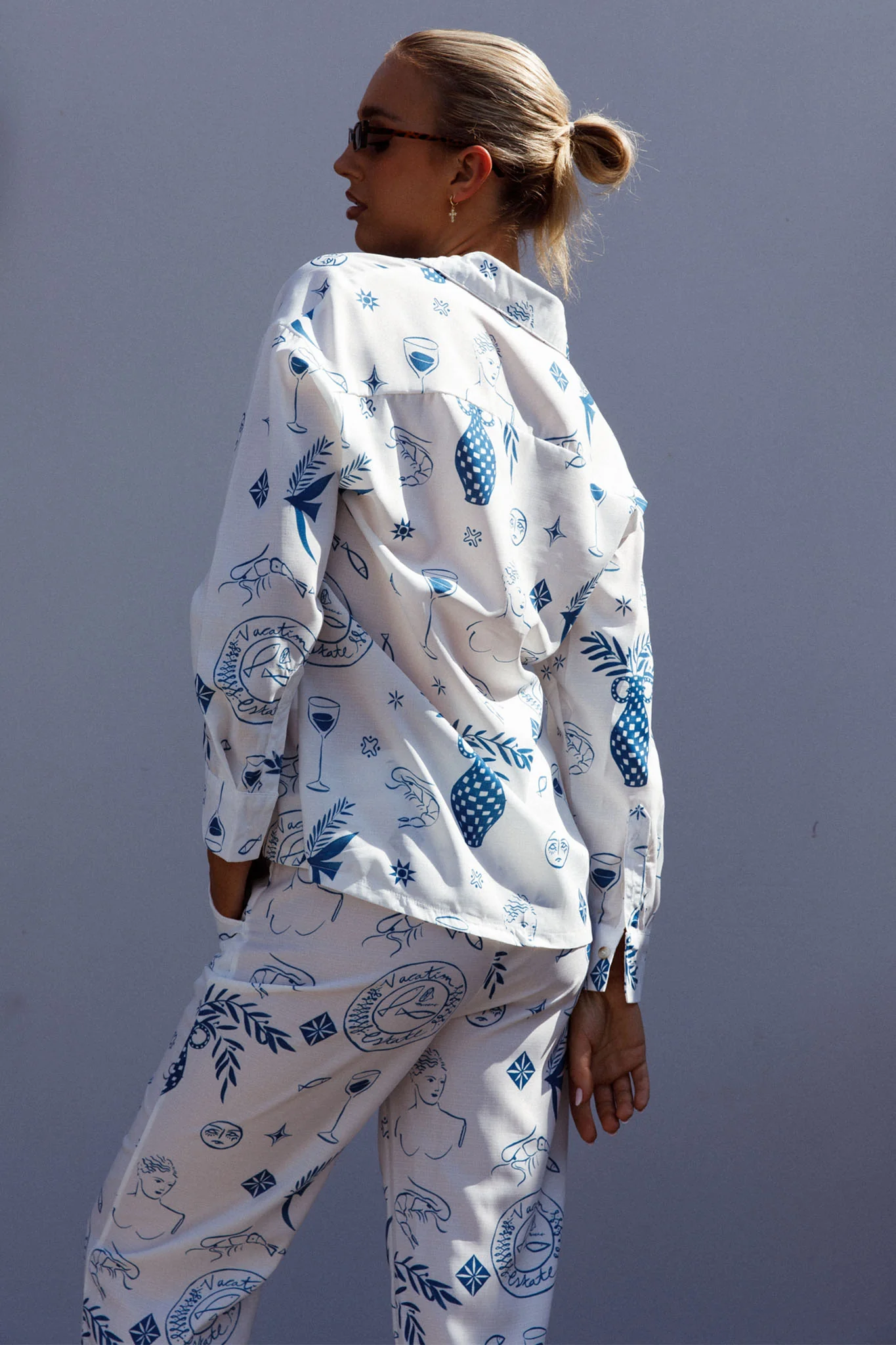 Weekend Bliss Long Sleeve Button Shirt White - Image 2