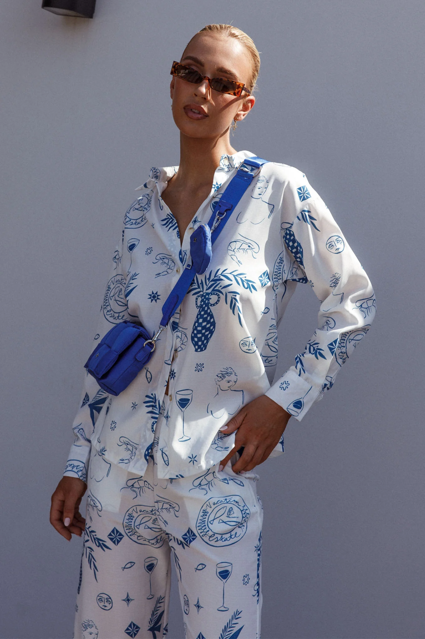 Weekend Bliss Long Sleeve Button Shirt White - Image 6