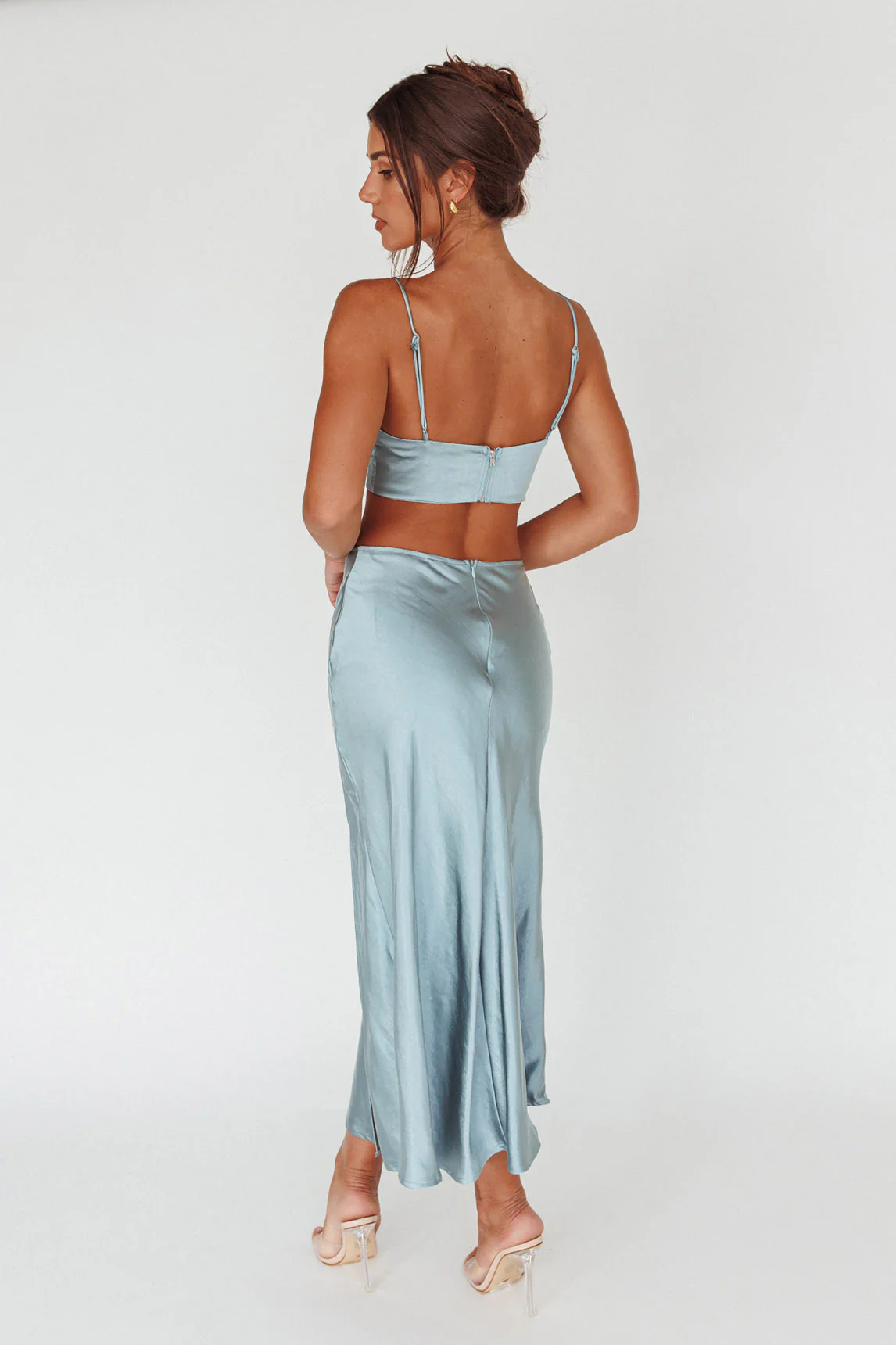 Well Versed Split Midi Skirt Sage - Image 6