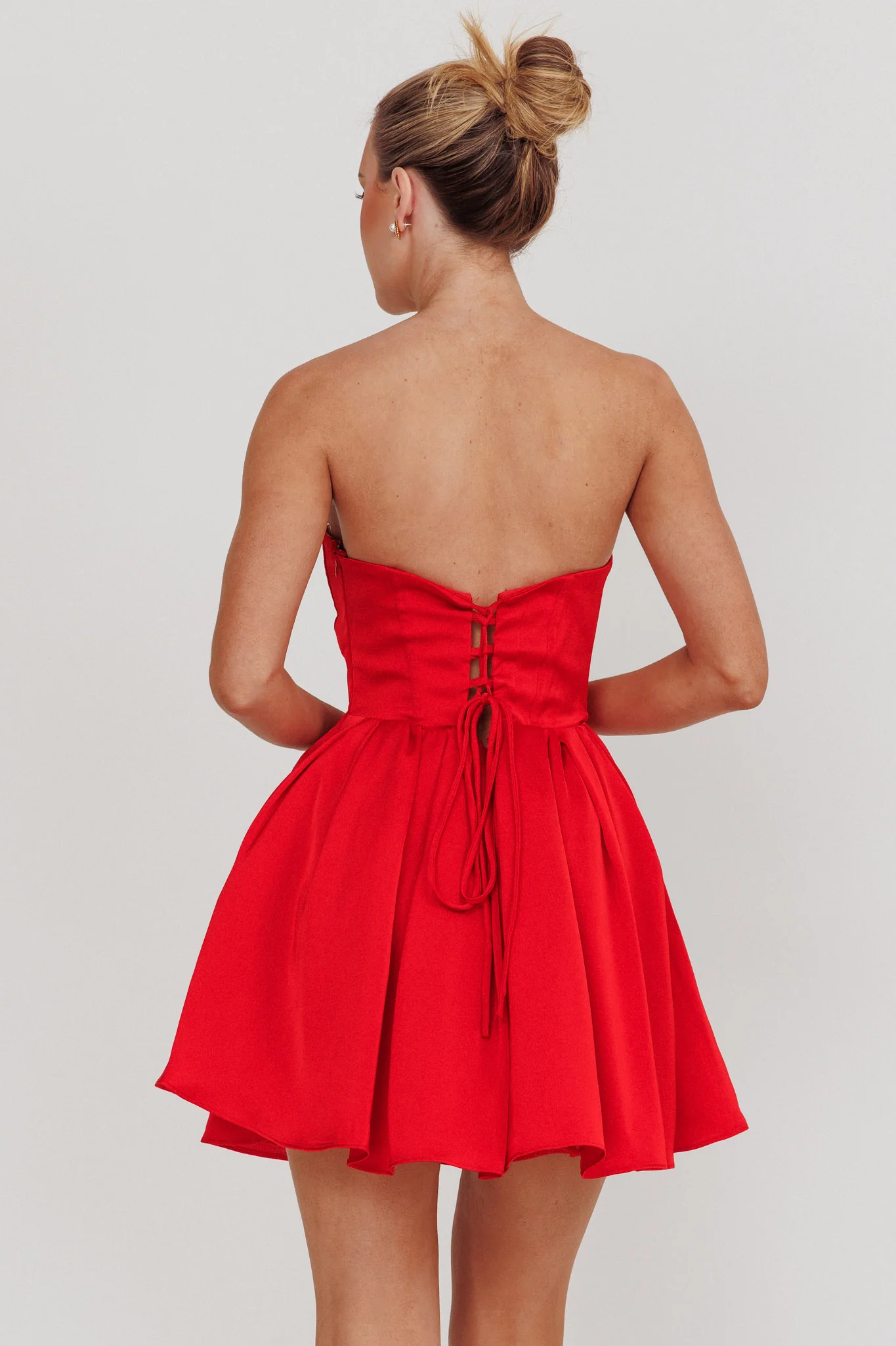 What I Like Sweetheart Neckline Mini Dress Red - Image 3