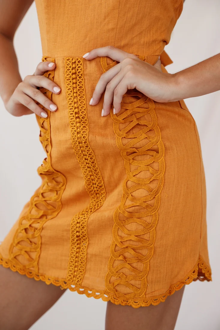 Whitley Embroidered Bandeau Dress Sunset - Image 4