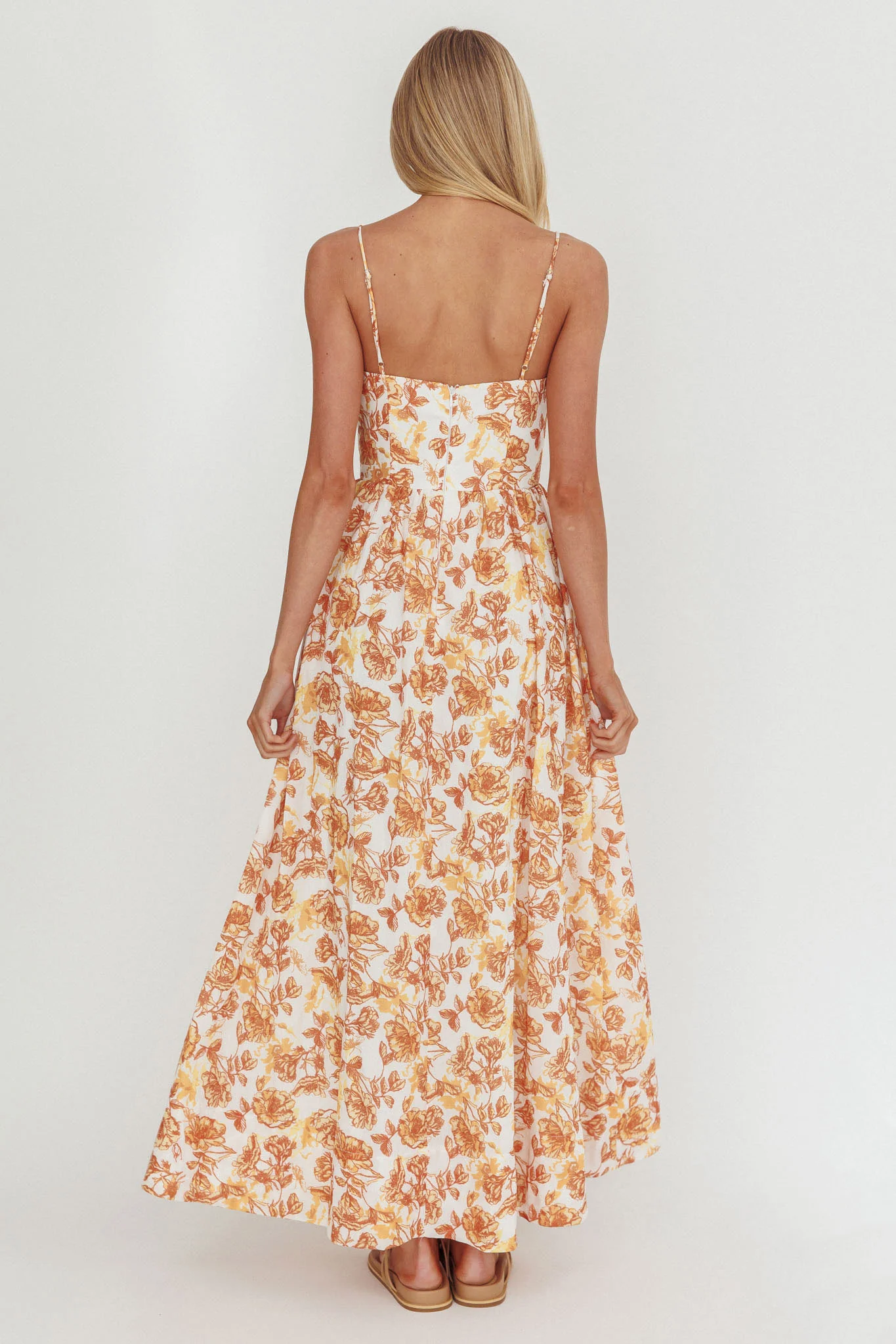 Wild Card Cami Strap Maxi Dress Floral Yellow - Image 2