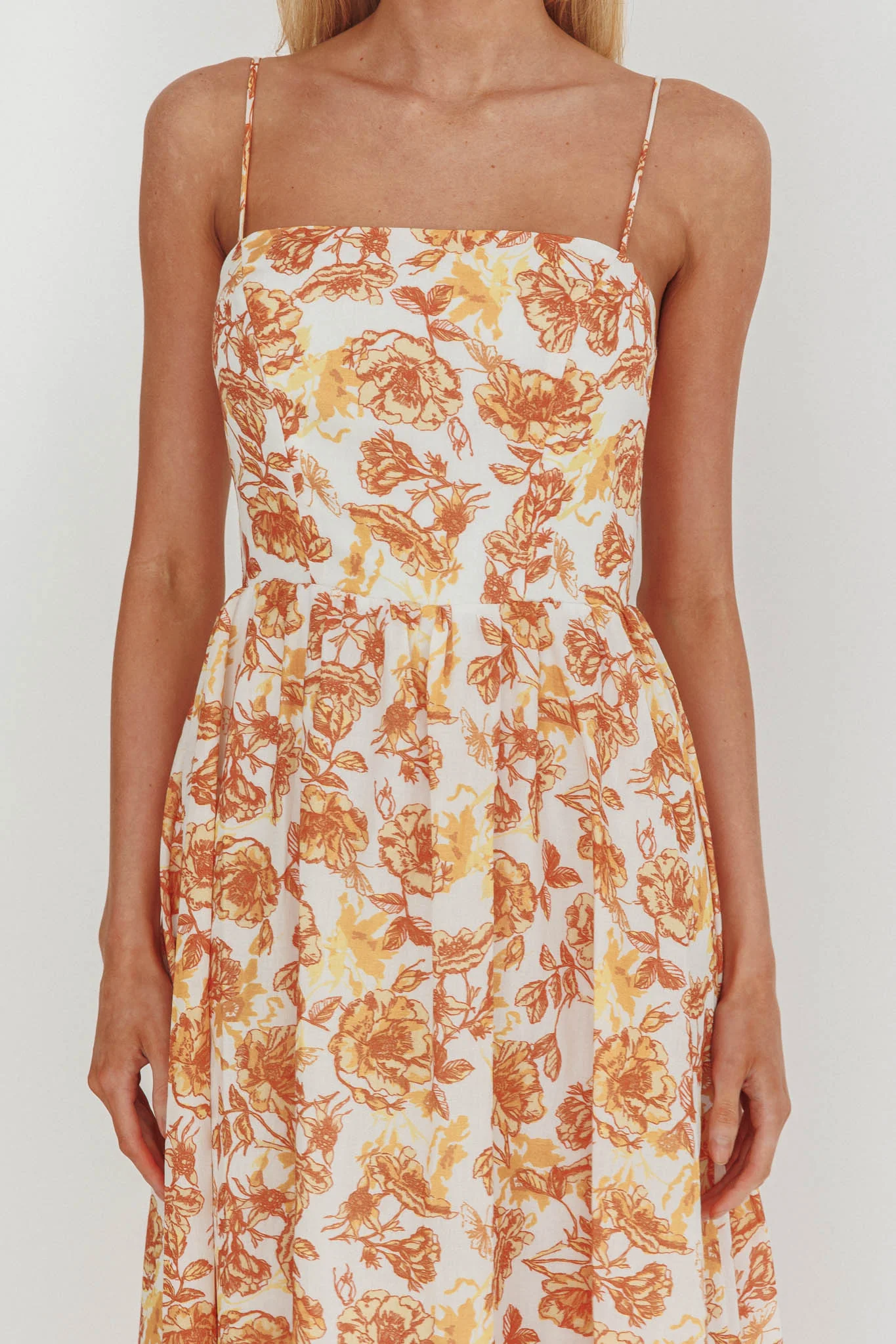 Wild Card Cami Strap Maxi Dress Floral Yellow - Image 3