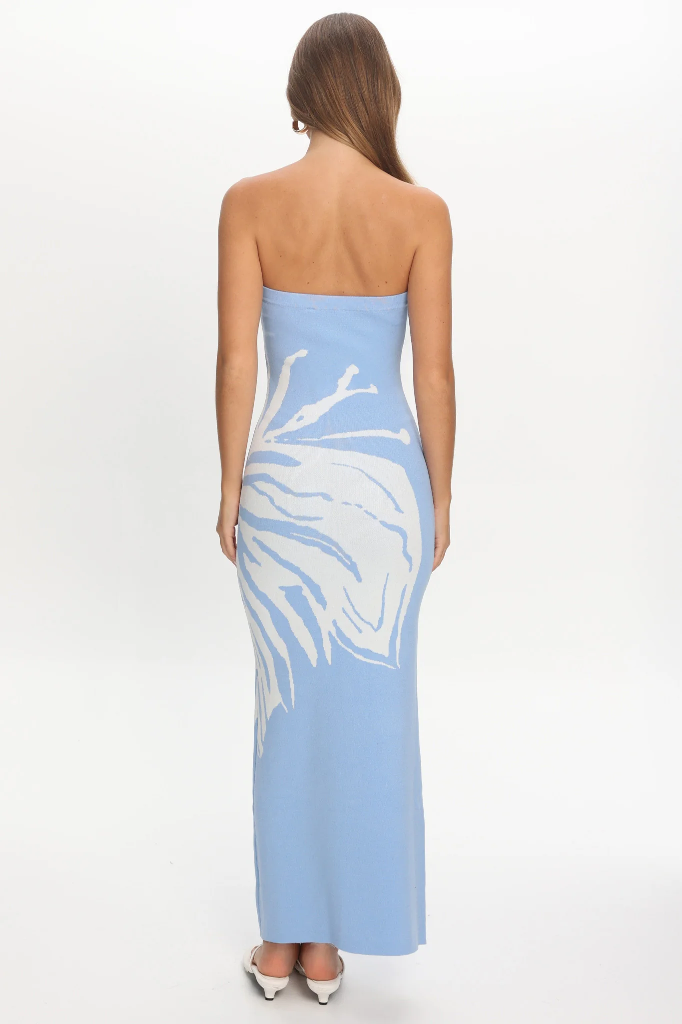 Wildflower Sun Strapless Maxi Dress Sky Blue - Image 3