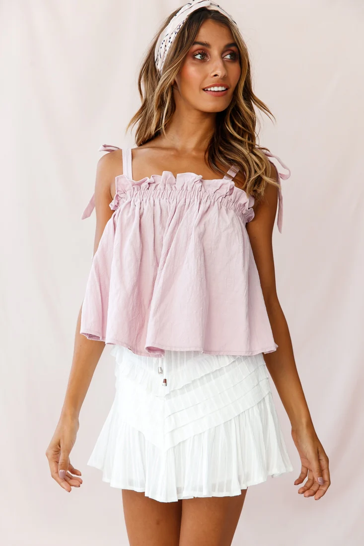 Willah Pintuck And Frill Detail Drawstring Skirt White - Image 6
