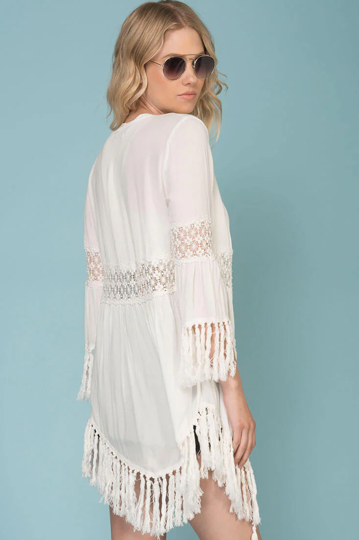Yamileth Fringe Tassel Top White - Image 5