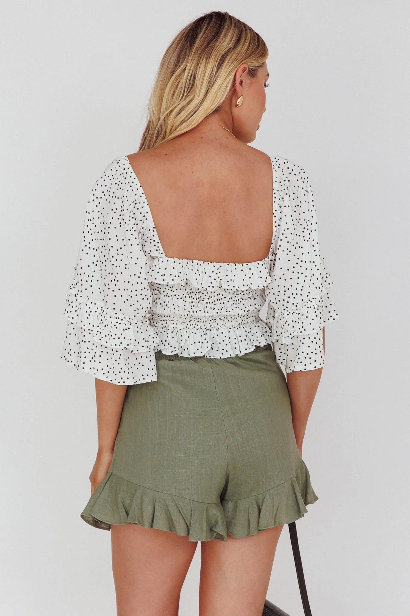 You Got It Tied Ruffle Skort Olive - Image 2