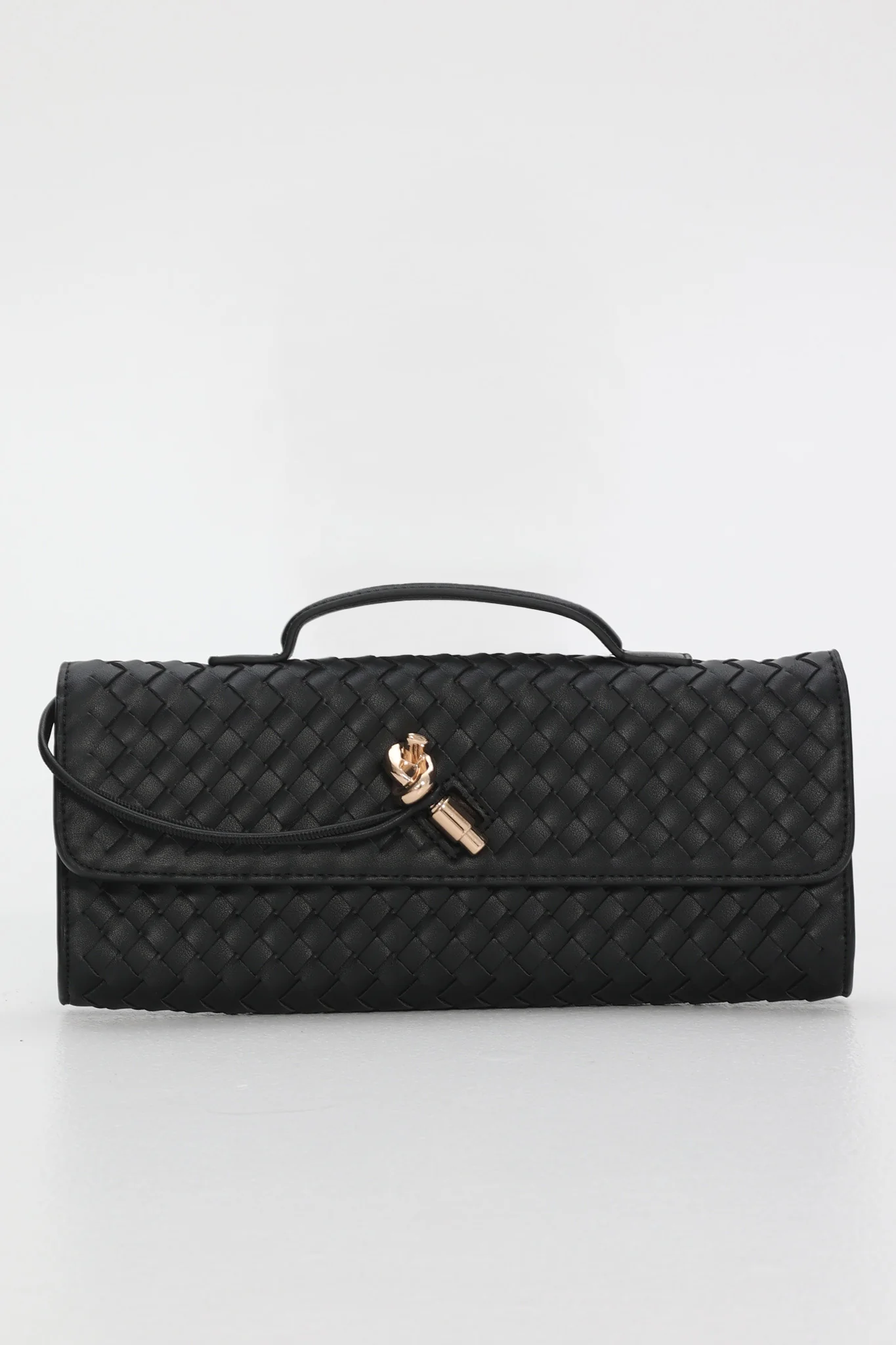 Yvette Woven Envelope Purse Black