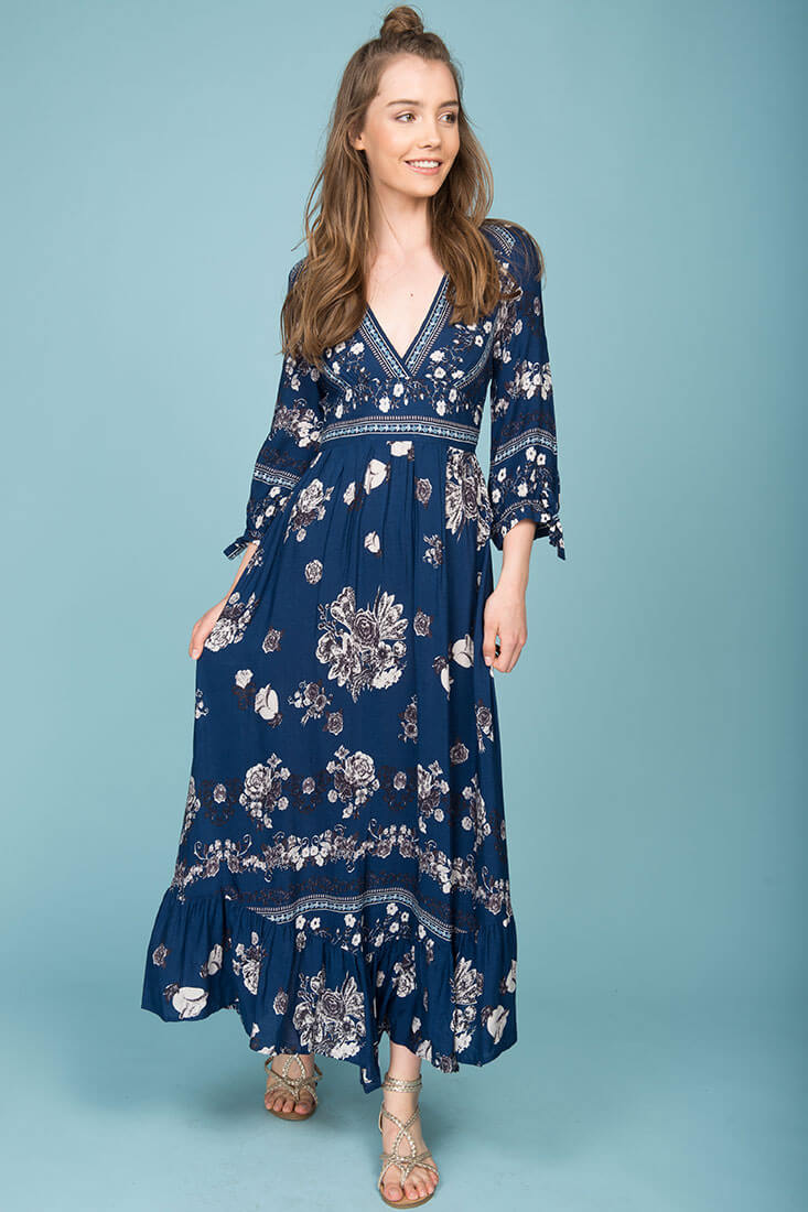 Zaika Maxi Dress Navy - Image 3