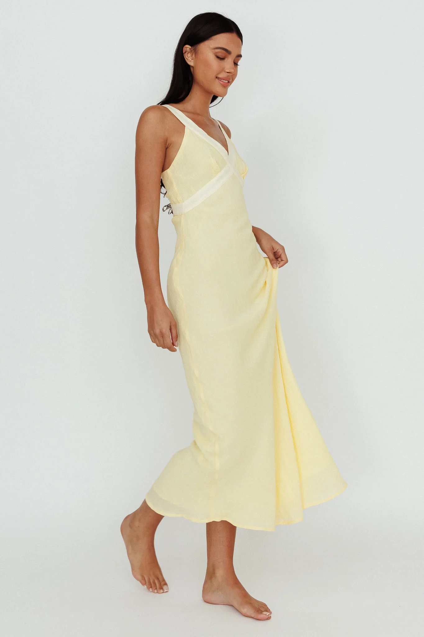 Zariah V-Neck Maxi Dress Yellow - Image 3