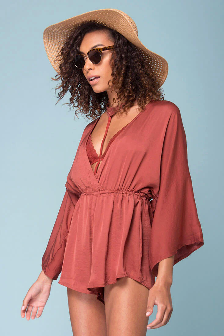 Zaylee Cute Casual Romper Brick - Image 3