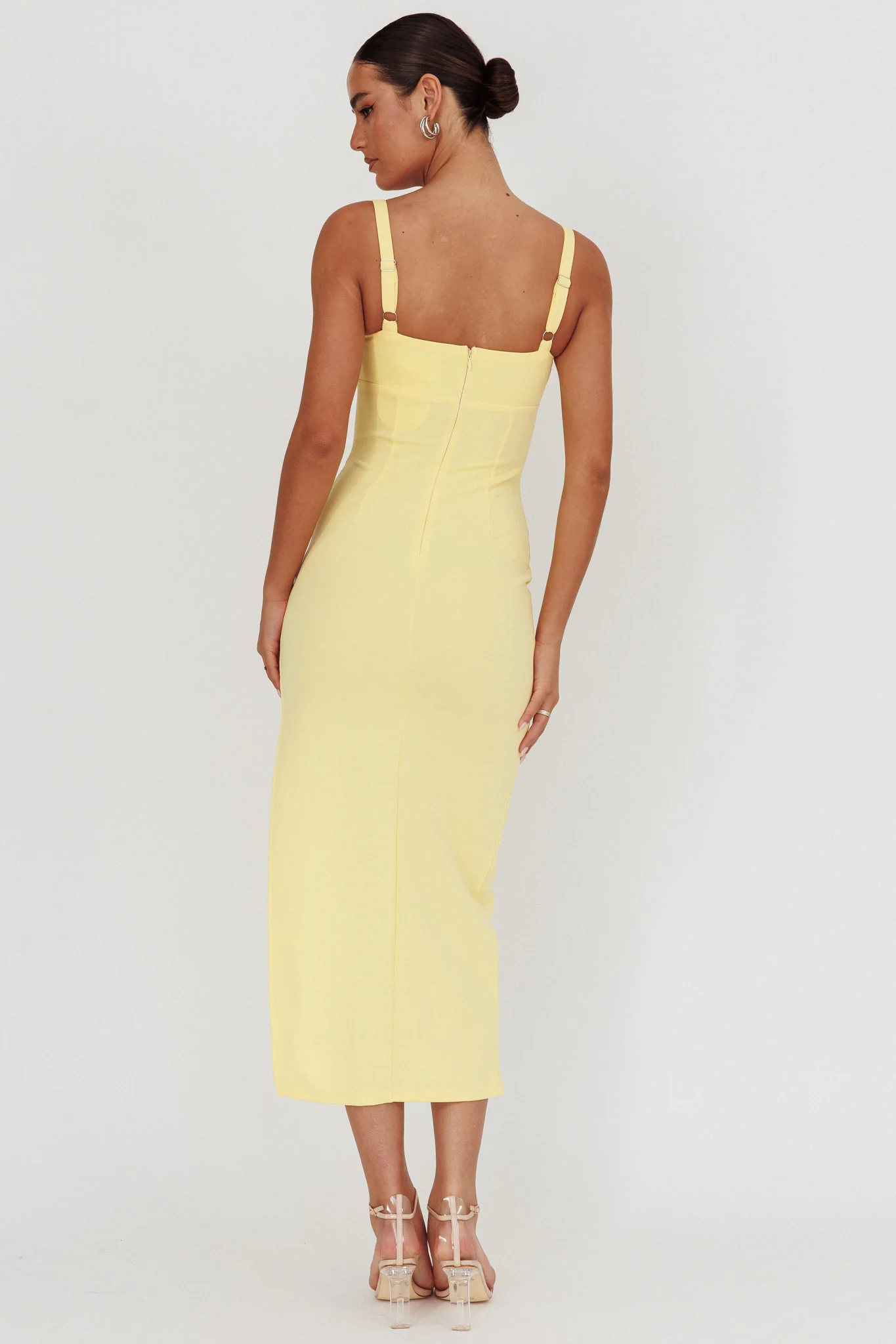 Zenya Split Ruched Maxi Dress Butter - Image 2